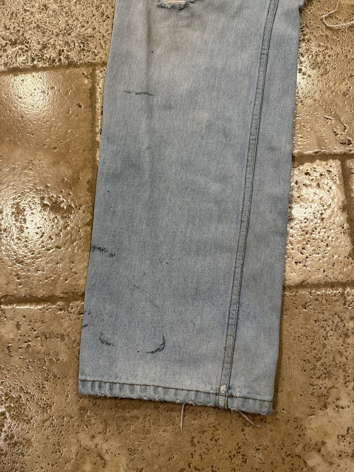 Vintage Vintage B.E. Blue Light Wash Distressed Trashed Denim Jeans Size US 36 / EU 52 - 5 Thumbnail