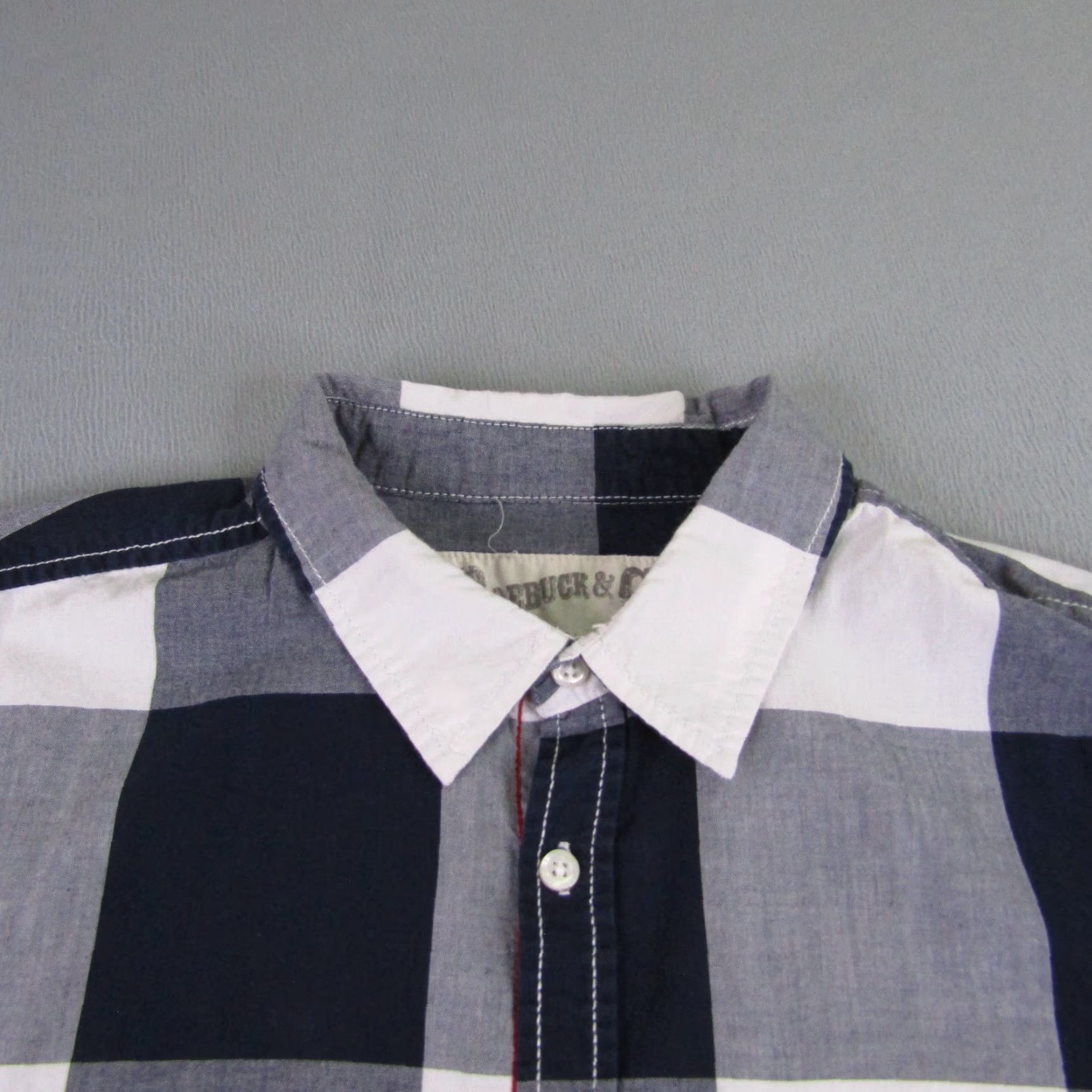 Vintage Roebuck Shirt Mens Large Blue White Plaid Button Up Camp Casual Workwear Outdoor Size US L / EU 52-54 / 3 - 4 Thumbnail