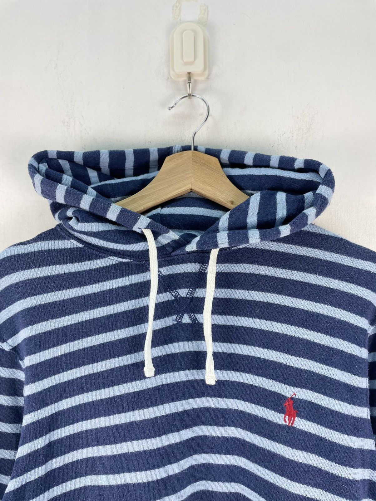 Polo Ralph Lauren Vintage Polo Ralph Lauren Pullover Hoodie Striped Blue Size US S / EU 44-46 / 1 - 4 Thumbnail