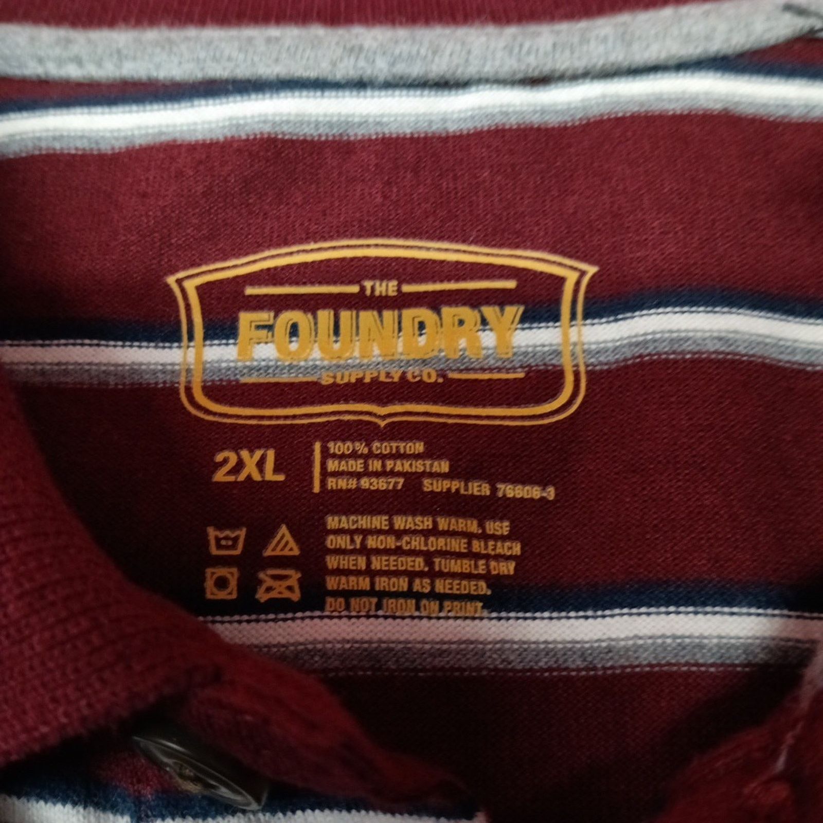 Other The Foundry Polo Shirt Men's Size 2XL XXL Burgundy Stripped Size US XXL / EU 58 / 5 - 4 Thumbnail