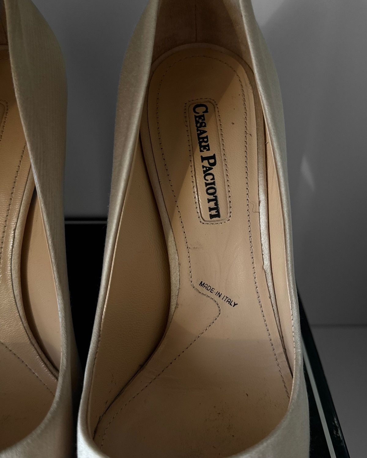 Paciotti Cesare Paciotti Dagger Heels – Gold Satin Edition Size US 7.5 / IT 37.5 - 5 Thumbnail