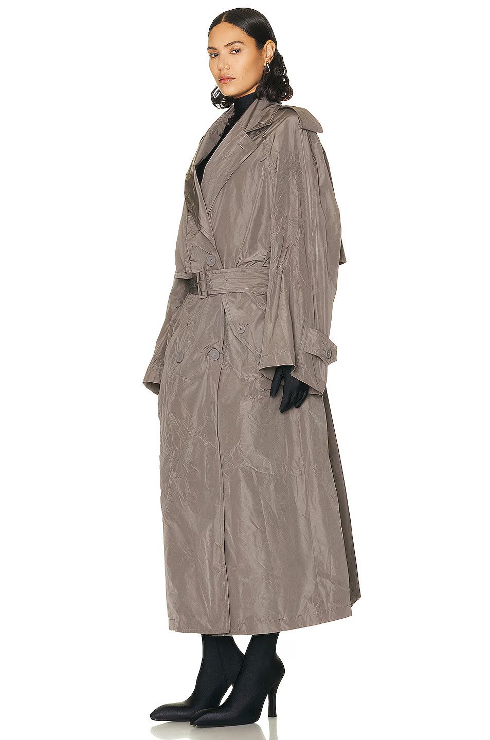 Balenciaga o1bcso1str1124 Packable Trench Coat in Dark Grey Size XS / US 0-2 / IT 36-38 - 3 Thumbnail