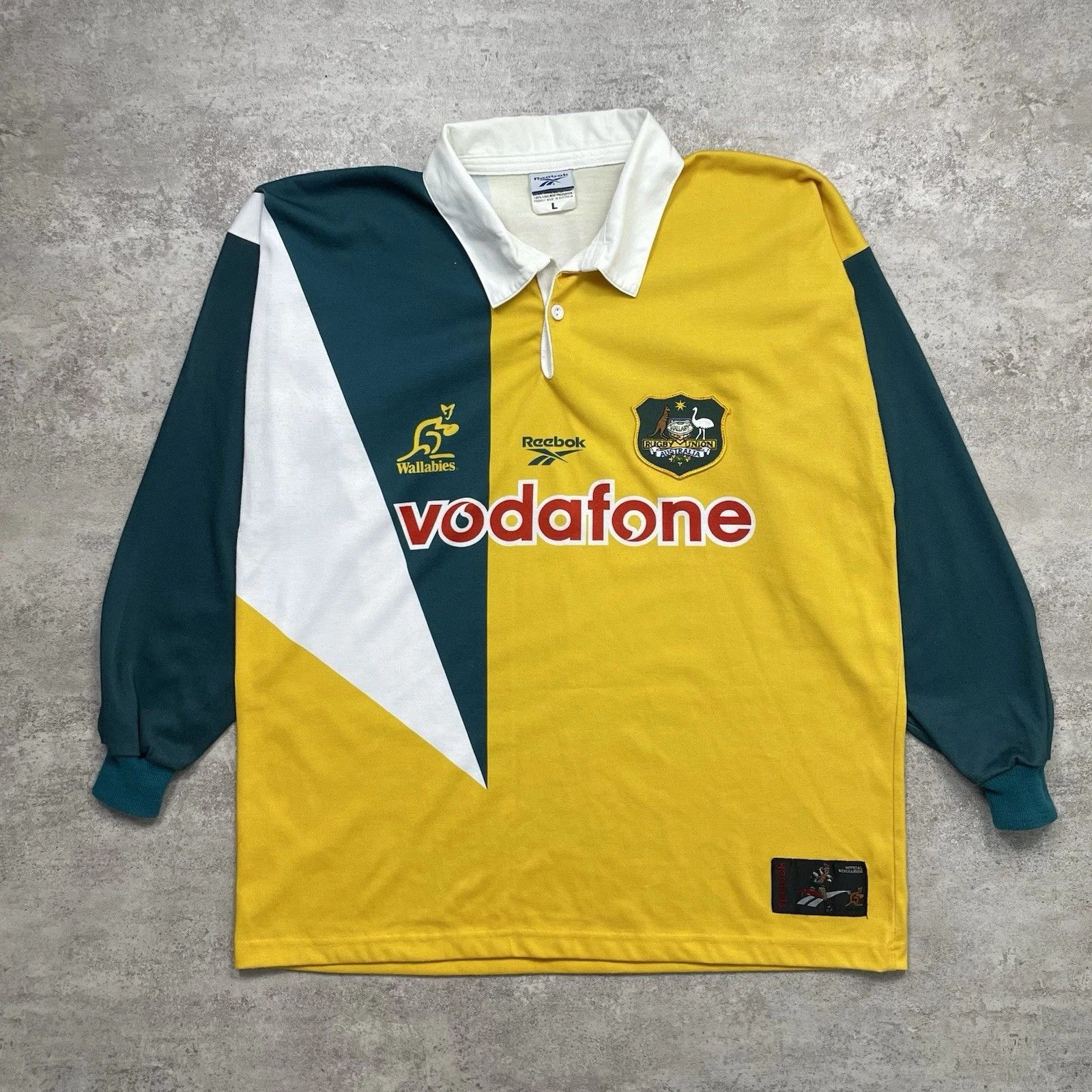 Reebok × Vintage RARE AUSTRALIA WALLABIES 1998 VODAFONE RUGBY SHIRT L/S Size US L / EU 52-54 / 3 - 1 Thumbnail