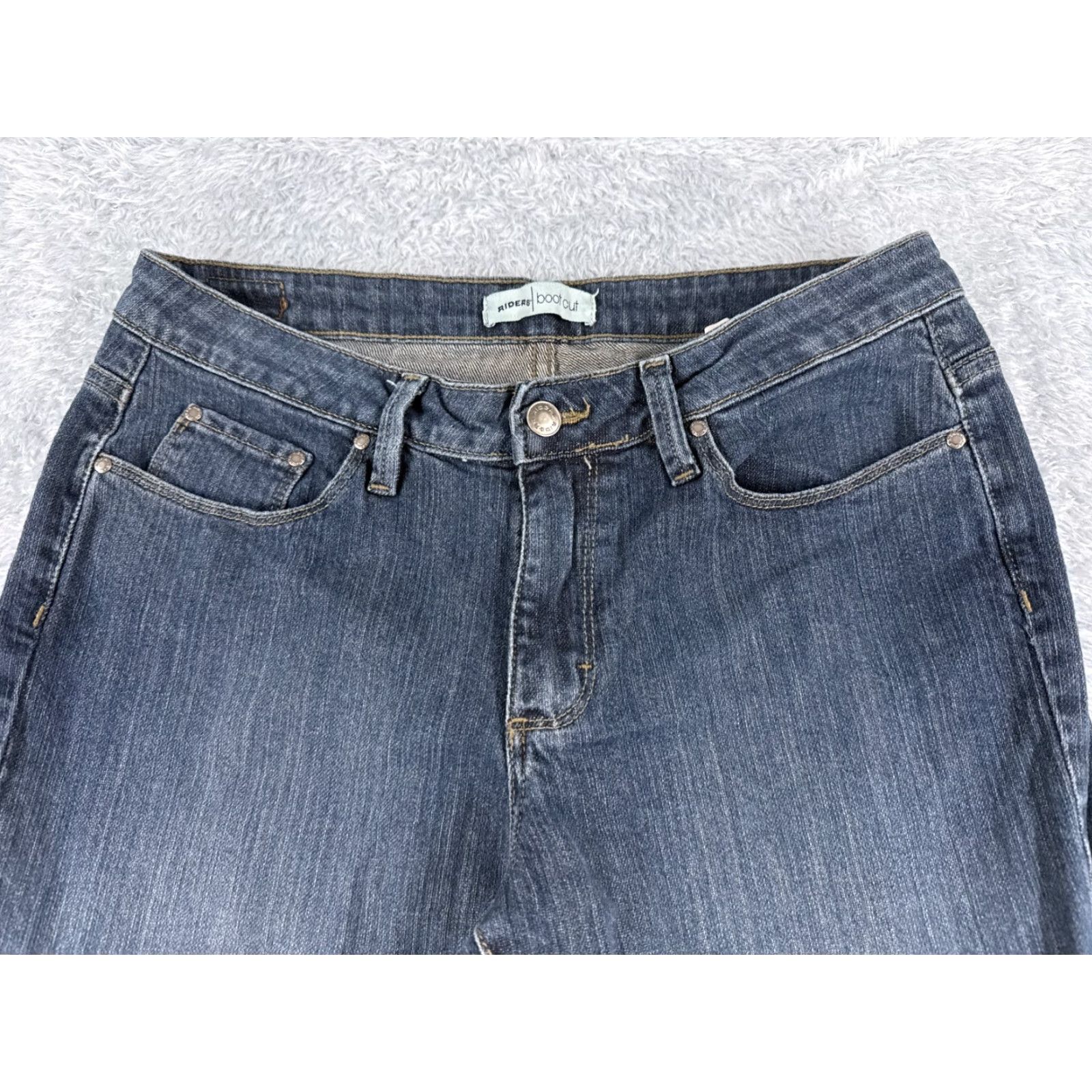 Lee Lee Jeans Women Regular Bootcut 30x29 Blue Denim Cotton Blend Stretch Pockets Logo Button Zip Size 32" / US 10 / IT 46 - 4 Thumbnail