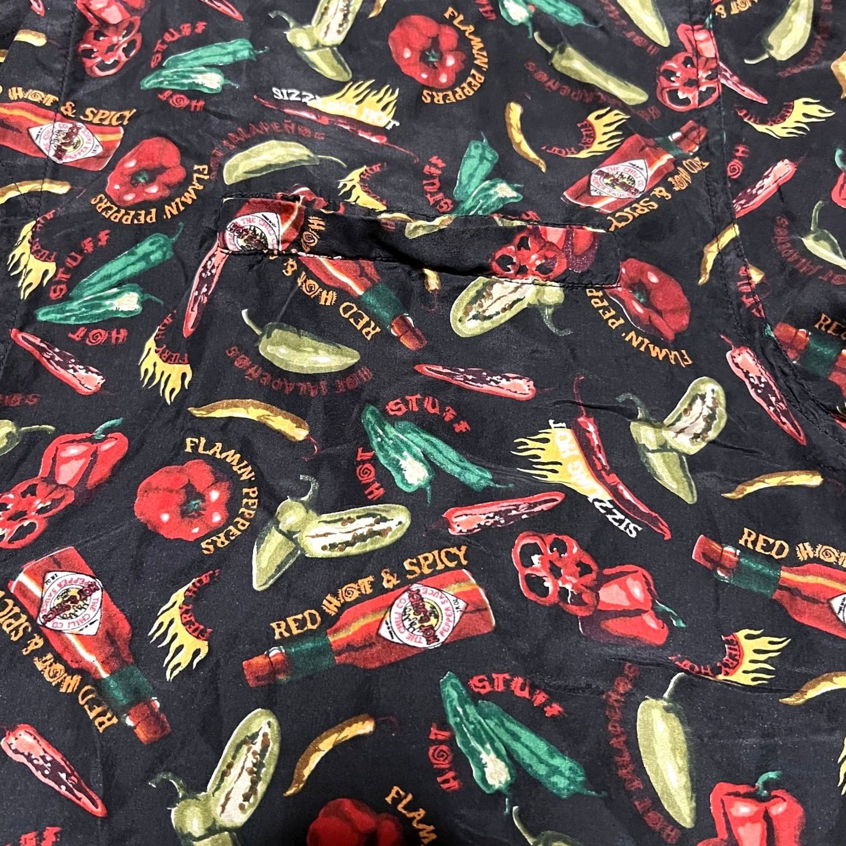 Vintage VINTAGE Addiction Shirt Mens Medium Short Sleeve Button Silk Hot Sauce Pepper Black M Mens Size US M / EU 48-50 / 2 - 2 Thumbnail
