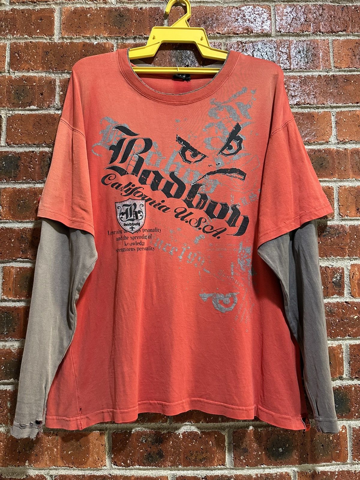 Vintage Thrashed Vintage Grunge BadBoy Long Sleeve Tee Size US L / EU 52-54 / 3 - 1 Thumbnail