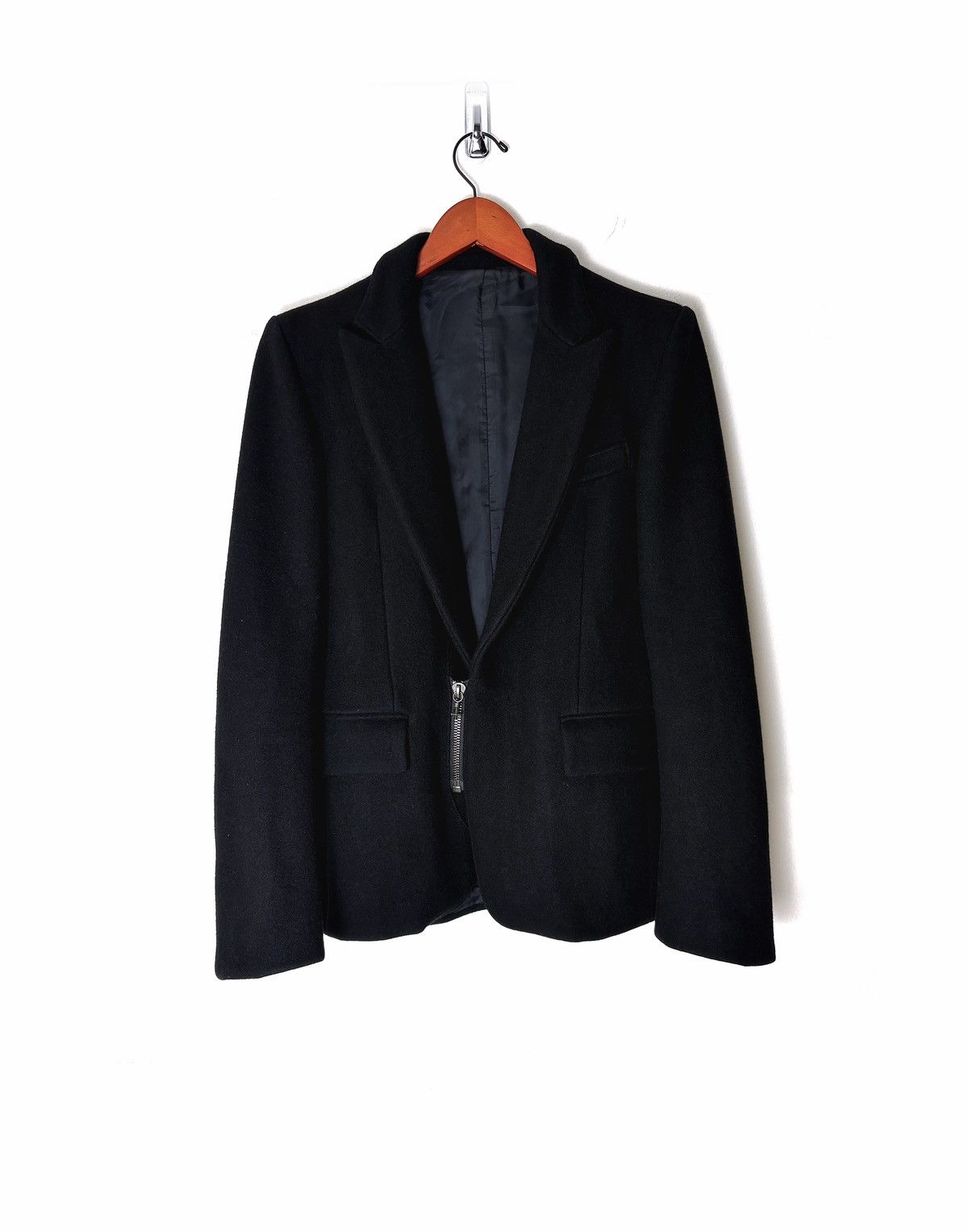 EYEFUNNY Eyefunny .925 Silver Black Wool Blazer Jacket Size US S / EU 44-46 / 1 - 1 Thumbnail