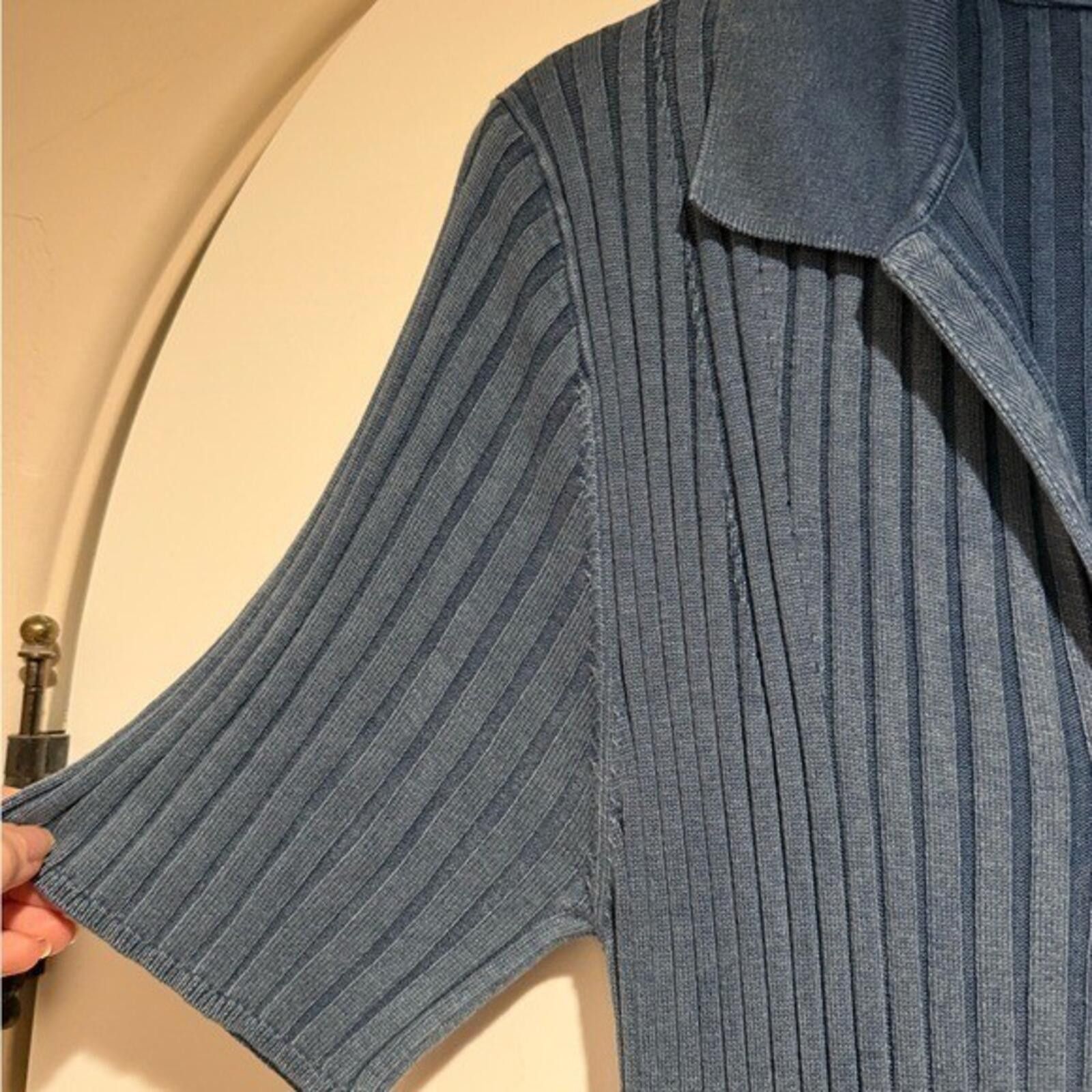 Other NWT Daily Practice Anthropologie Ribbed Blue Henley Maxi XL Size XL / US 12-14 / IT 48-50 - 4 Thumbnail