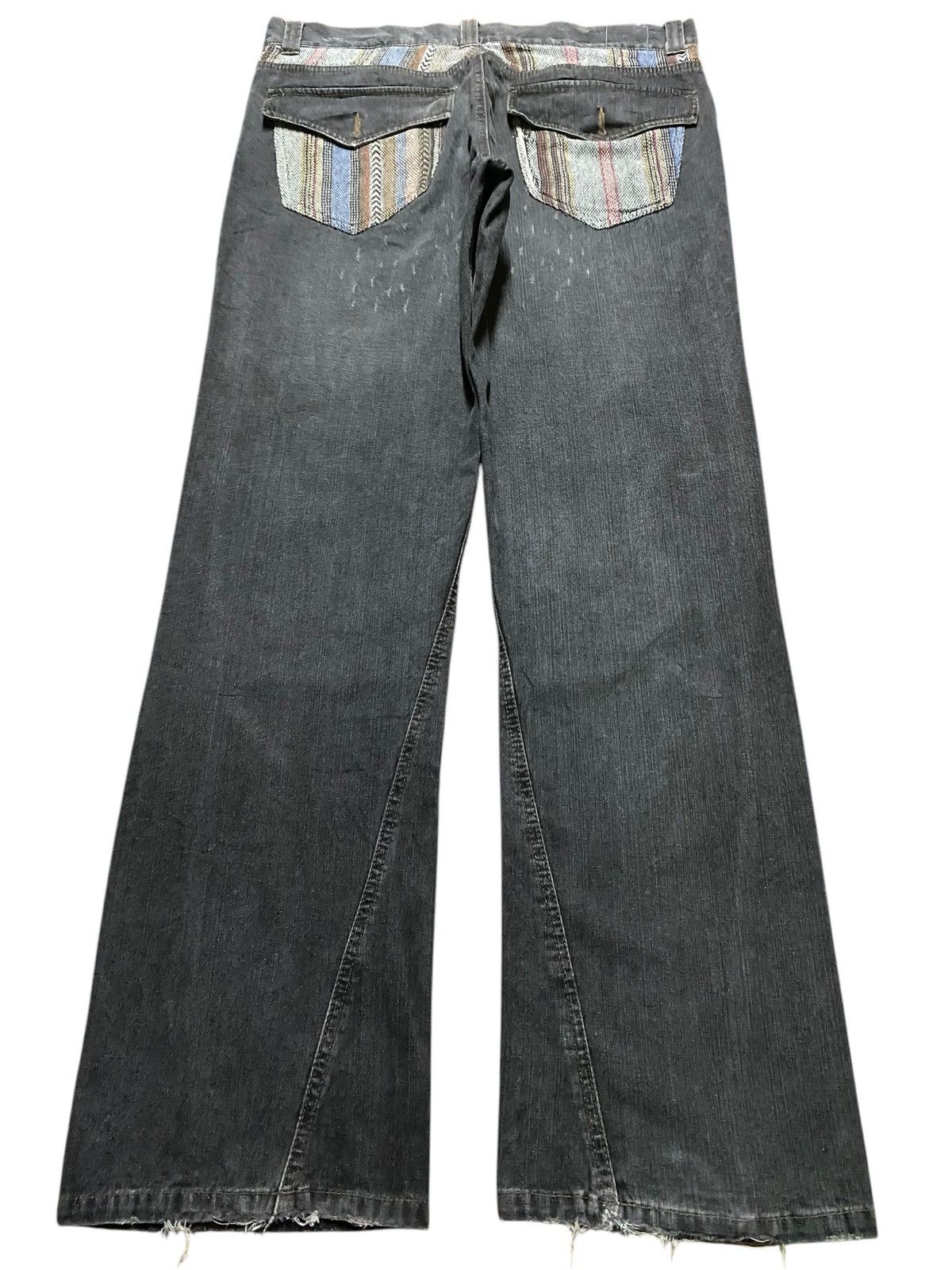 Windsor Smith Vintage Jungles Black Denim Distressed Baggy Jeans Size US 36 / EU 52 - 2 Thumbnail