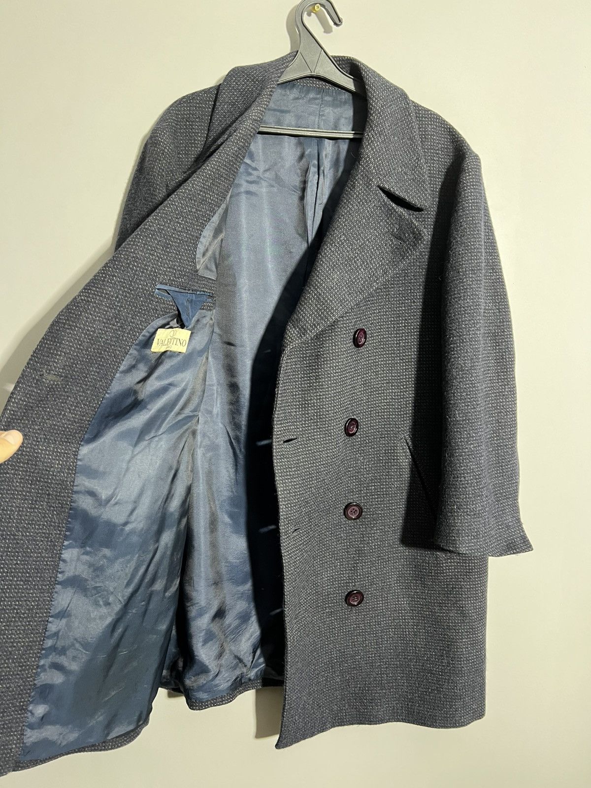 Valentino × Vintage Vintage Valentino Uomo Double-Breasted Wool Coat Jacket Size US L / EU 52-54 / 3 - 10 Thumbnail
