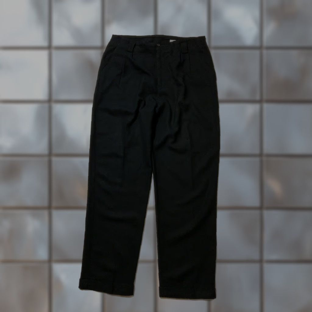 Vintage VINTAGE 80s Studio Tokyo International Japan Wool Black Pleated Cuffed Pants 36 Size US 36 / EU 52 - 1 Thumbnail