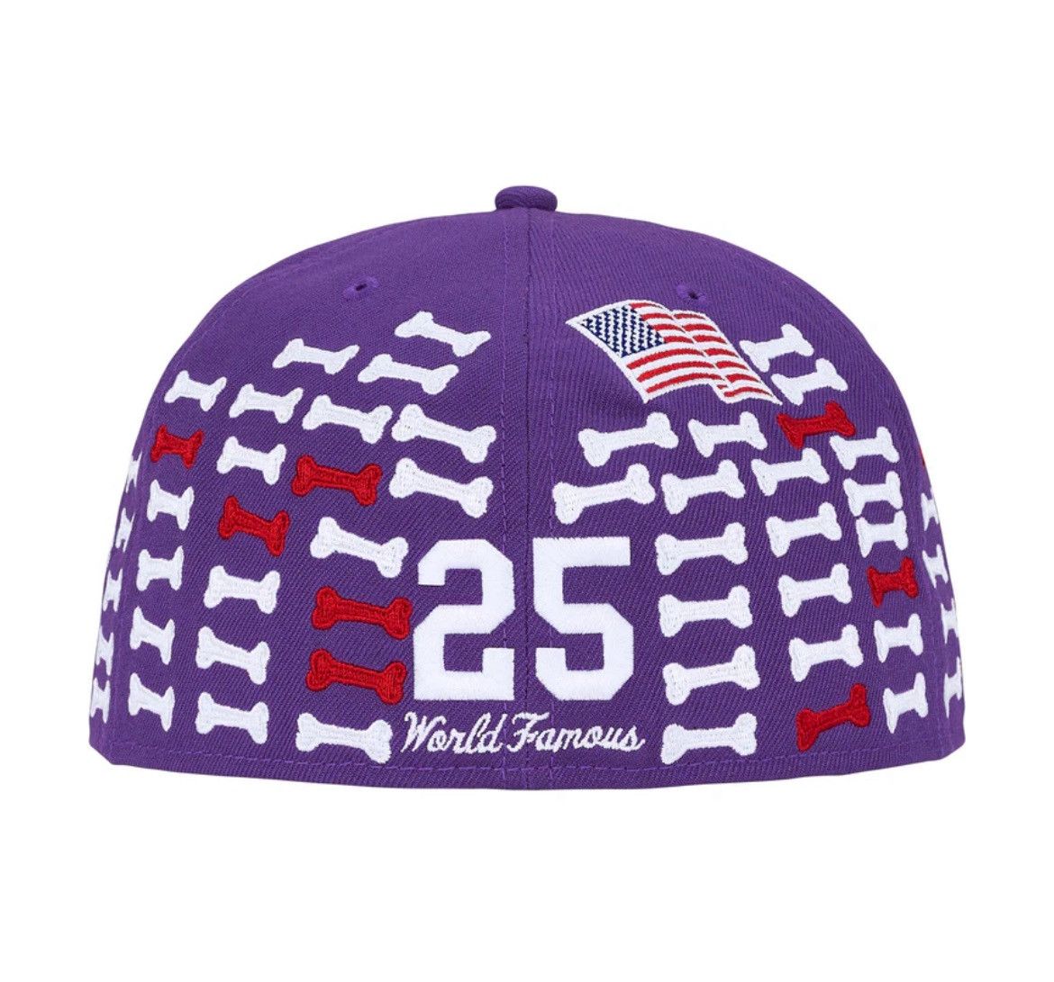 Supreme 7 3/4 Supreme Bones Box Logo New Era Hat Purple Size ONE SIZE - 3 Thumbnail