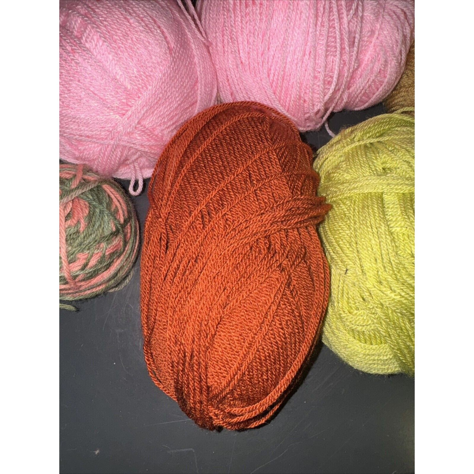 Vintage Mixed Lot of Yarn Balls Pink Green Beige Gold Assorted Textu Size ONE SIZE - 5 Thumbnail