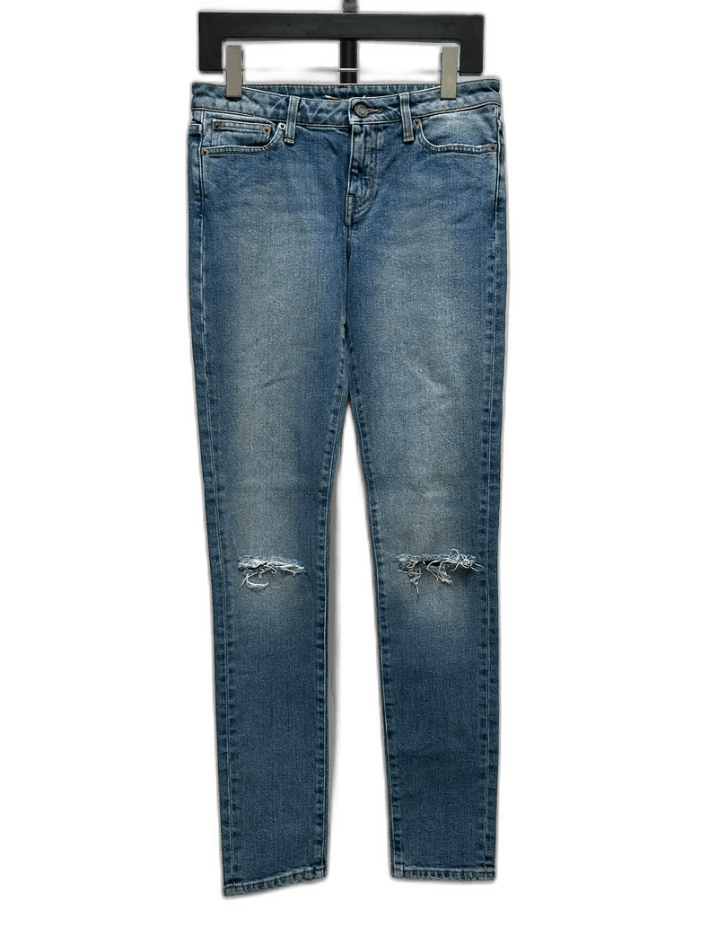 Saint Laurent Paris Saint Laurent Blue Ripped Denim Pants Size 30-yf Size US 30 / EU 46 - 1 Thumbnail