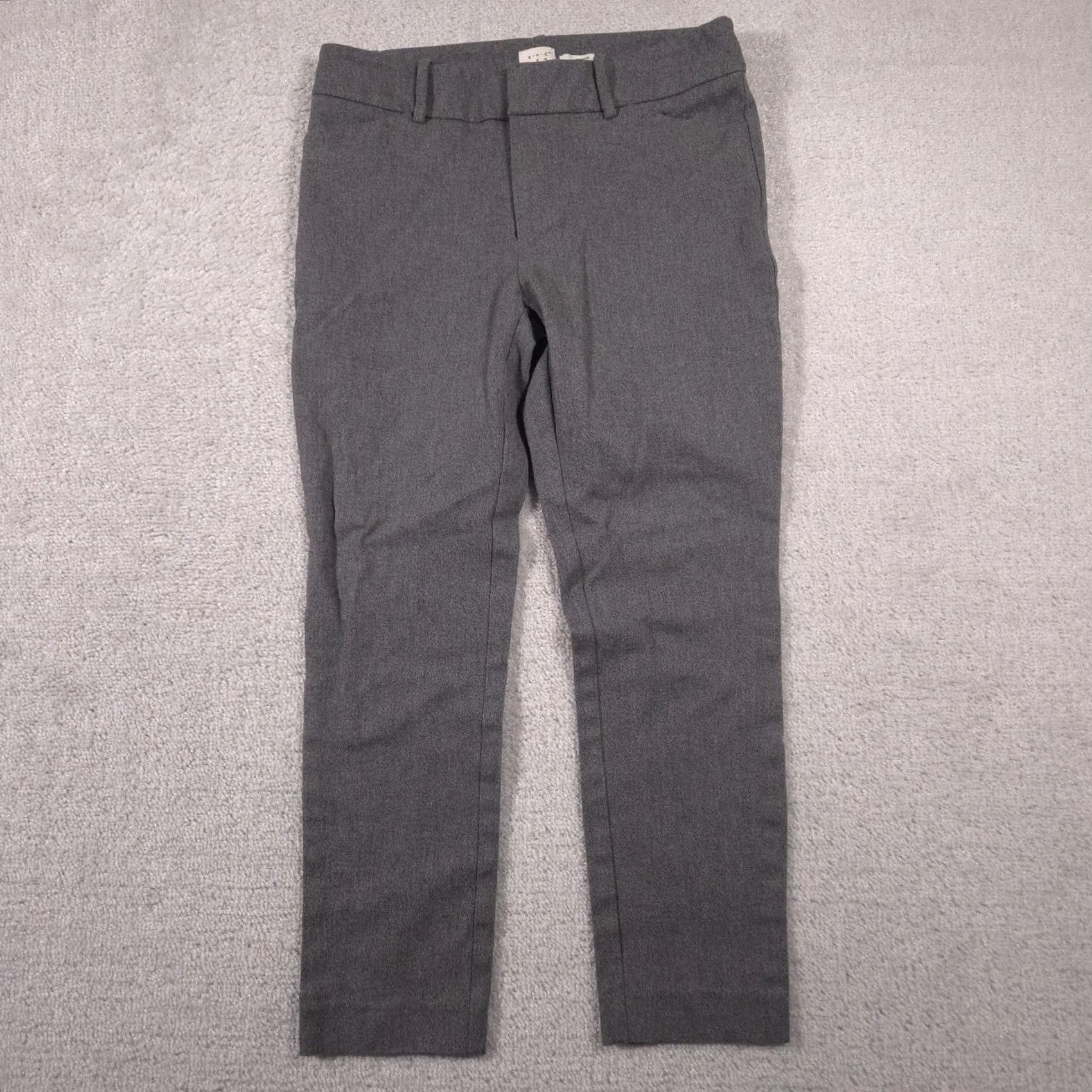 Vintage A New Day Pants Womens 6 Gray Stretch Slim Fit Trousers Cotton Blend Dress Pants Casual Workwear Size 28" / US 6 / IT 42 - 2 Thumbnail