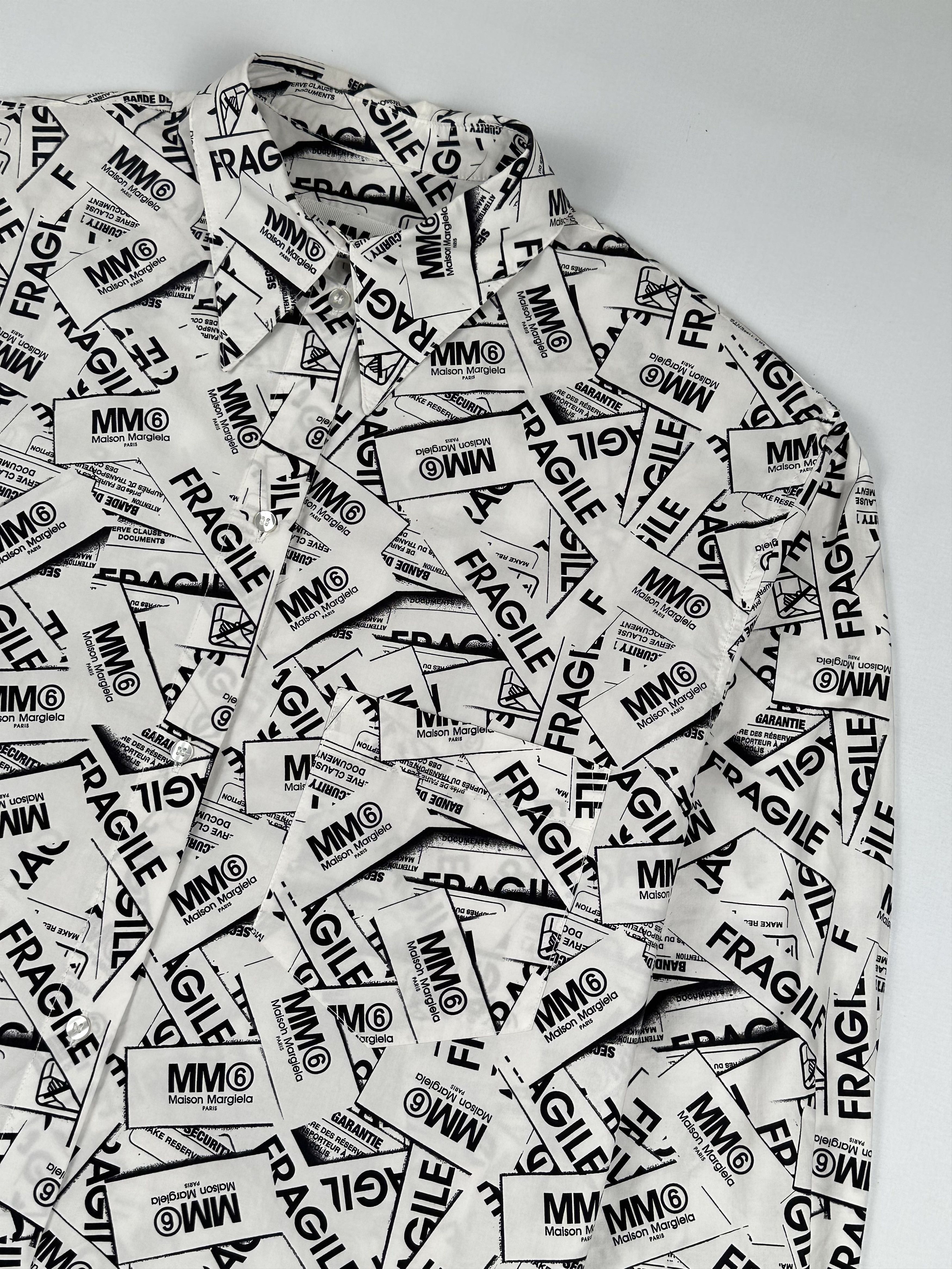 Maison Margiela MM6 Fragile Label Print Shirt Size US L / EU 52-54 / 3 - 5 Thumbnail