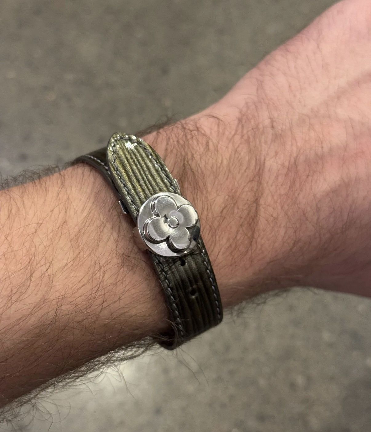 Louis Vuitton Floral Motif Patent Leather Bracelet