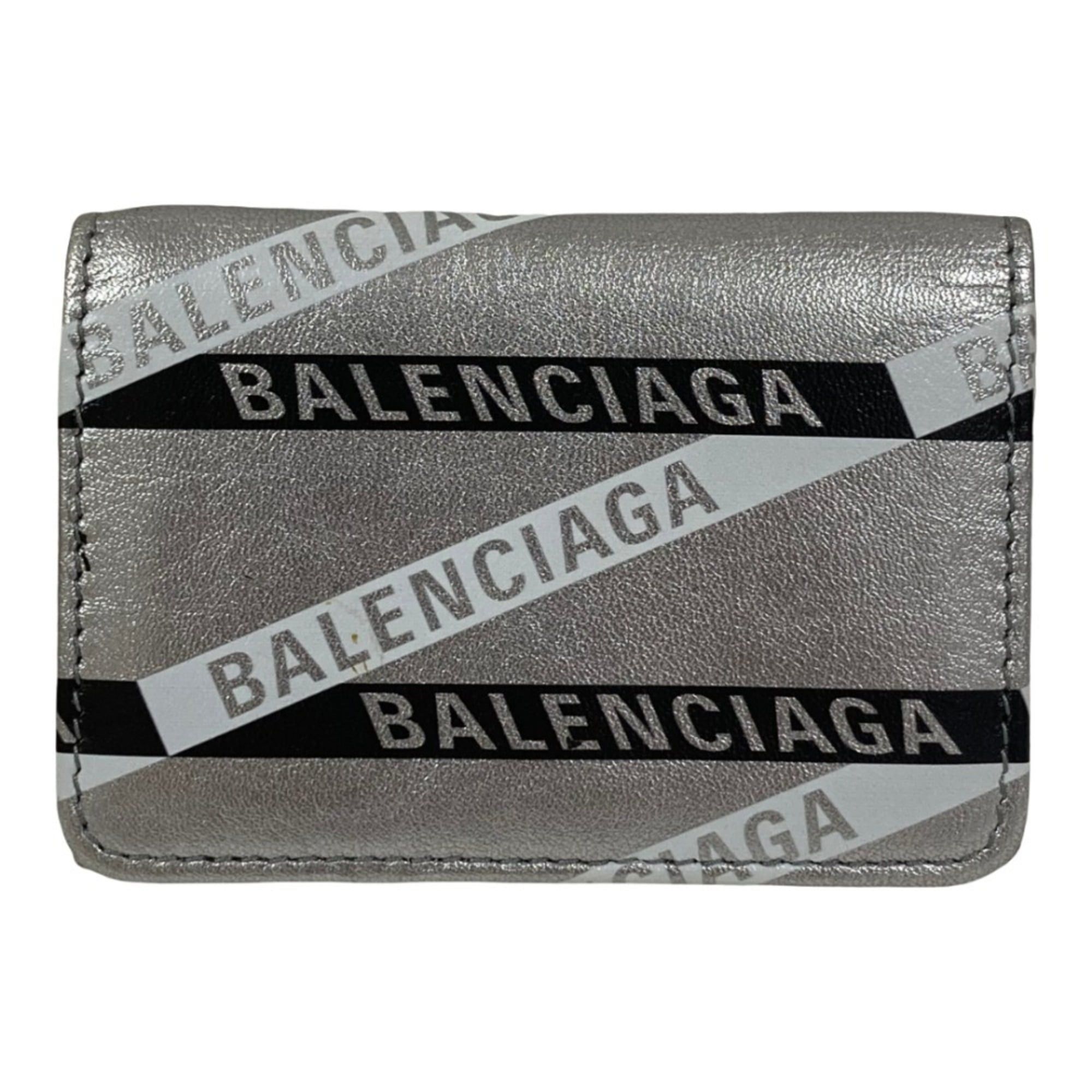 Balenciaga BALENCIAGA Everyday Compact Wallet, 551921, Silver, Women's Size ONE SIZE - 1 Thumbnail