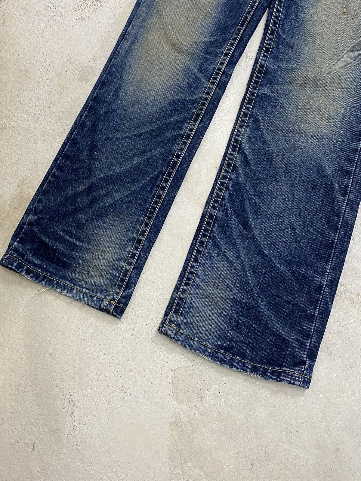 If Six Was Nine × Japanese Brand × Le Grande Bleu (L.G.B.) Vintage Lolita X Yoshitomo Nara Patches Mud Washed Whisker Size US 29 - 4 Thumbnail
