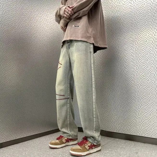 Japanese Brand Straight leg wide leg washed jeans Size US 32 / EU 48 - 3 Thumbnail