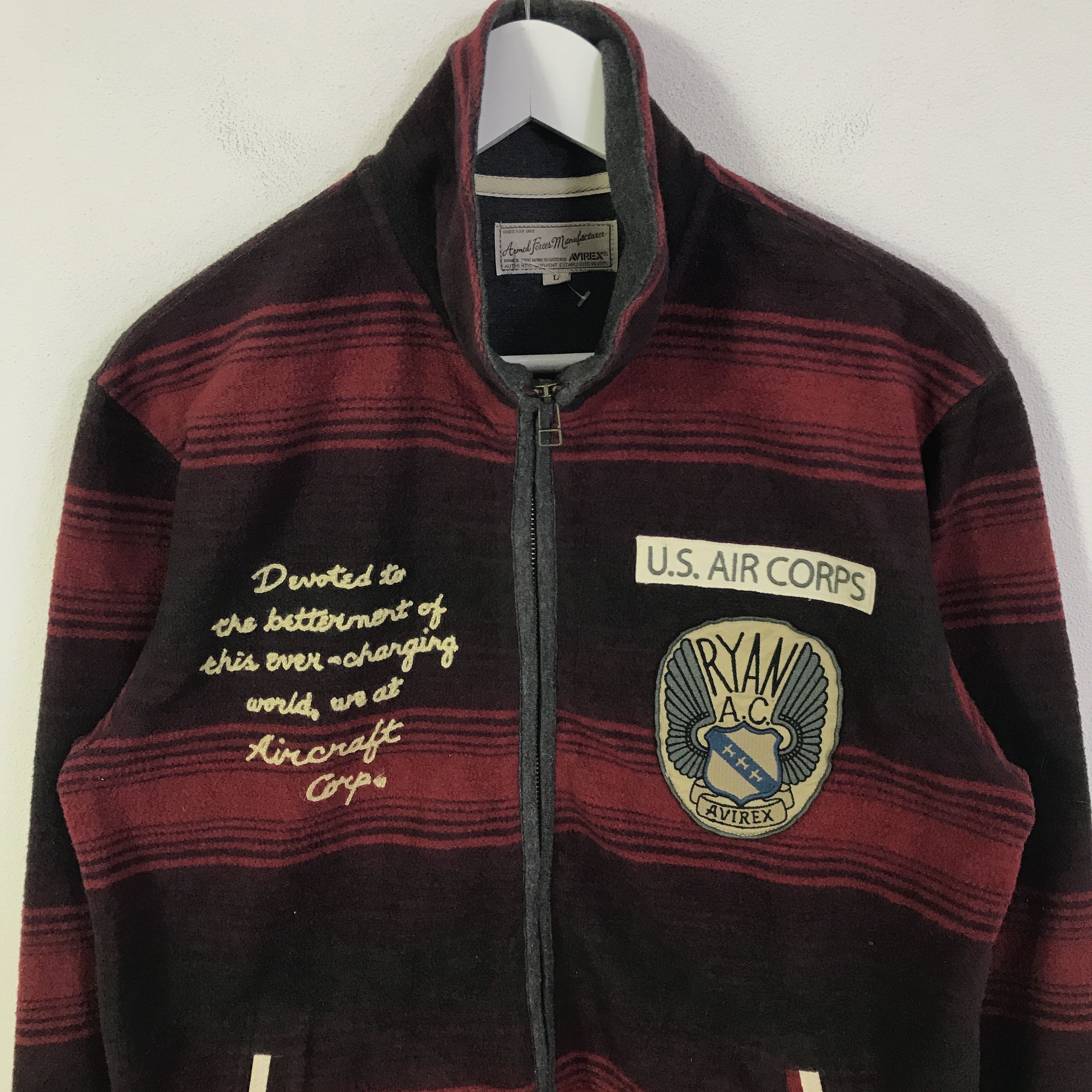 Avirex avirex u.s air corps Striped zipper jacket K124B6 Size US L / EU 52-54 / 3 - 4 Thumbnail