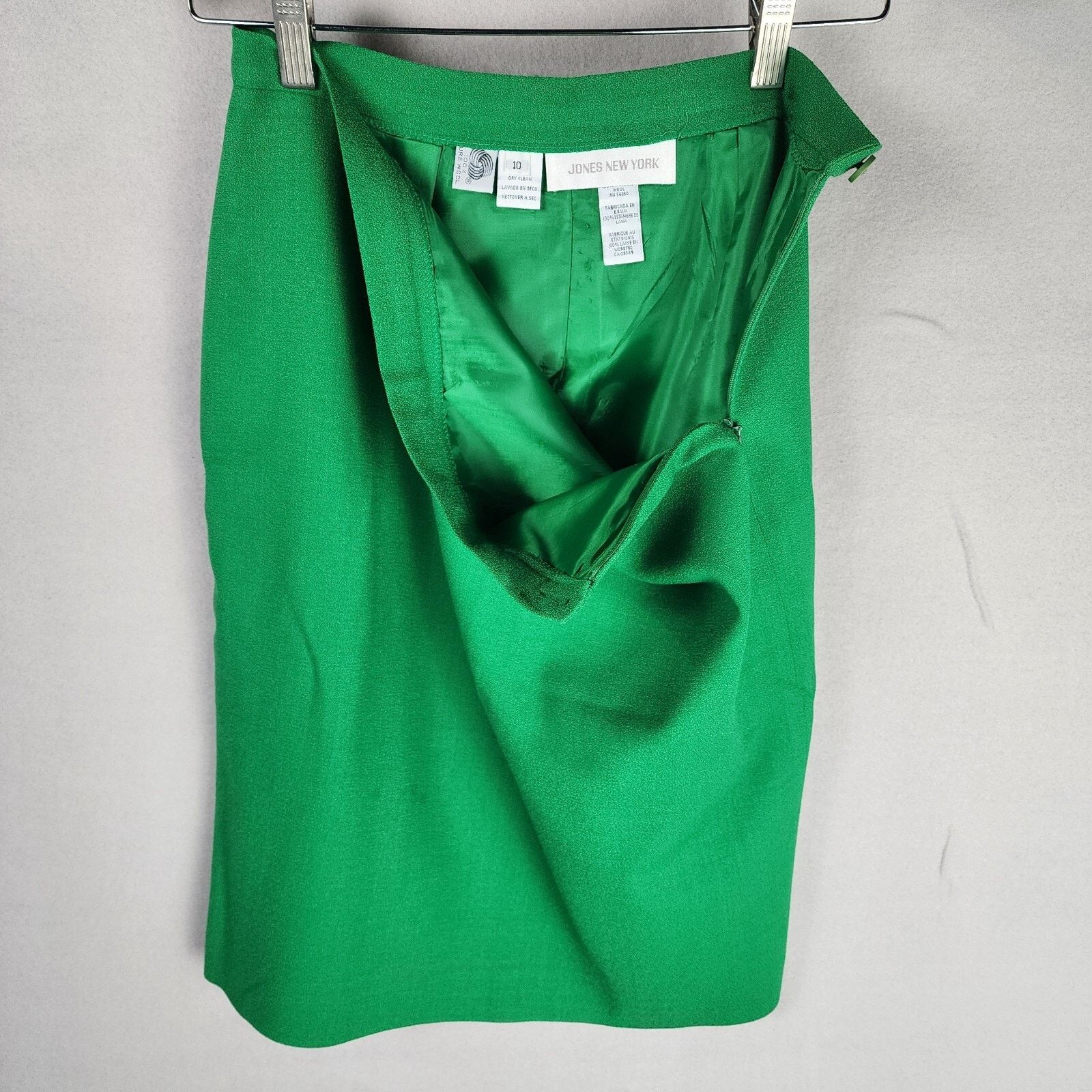 Jones New York Jones New York Bright Green Skirt Size 10 100% Wool 24" Size 32" / US 10 / IT 46 - 3 Thumbnail