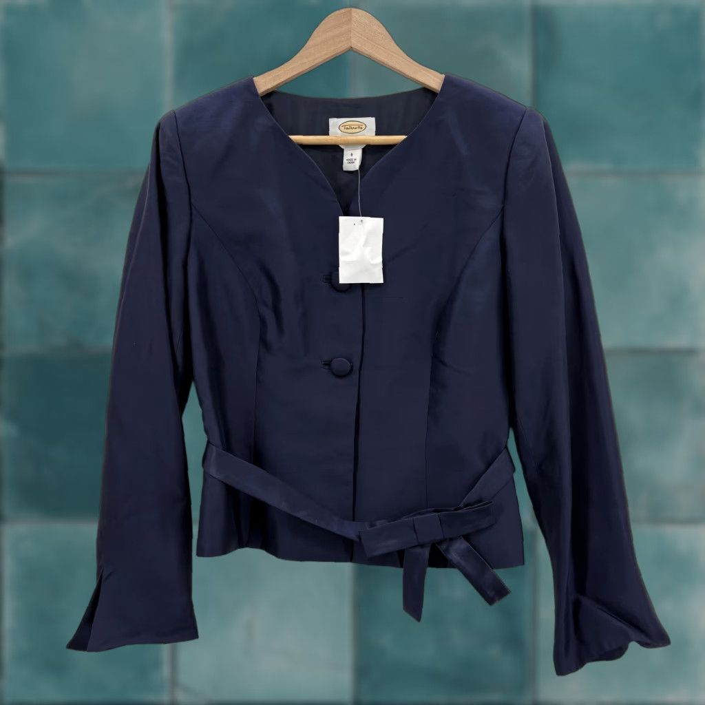 Talbots Talbots Jacket Skirt Set Womens 6 Blue Pure Silk Chiffon Formal Wedding Size 28" / US 6 / IT 42 - 1 Thumbnail