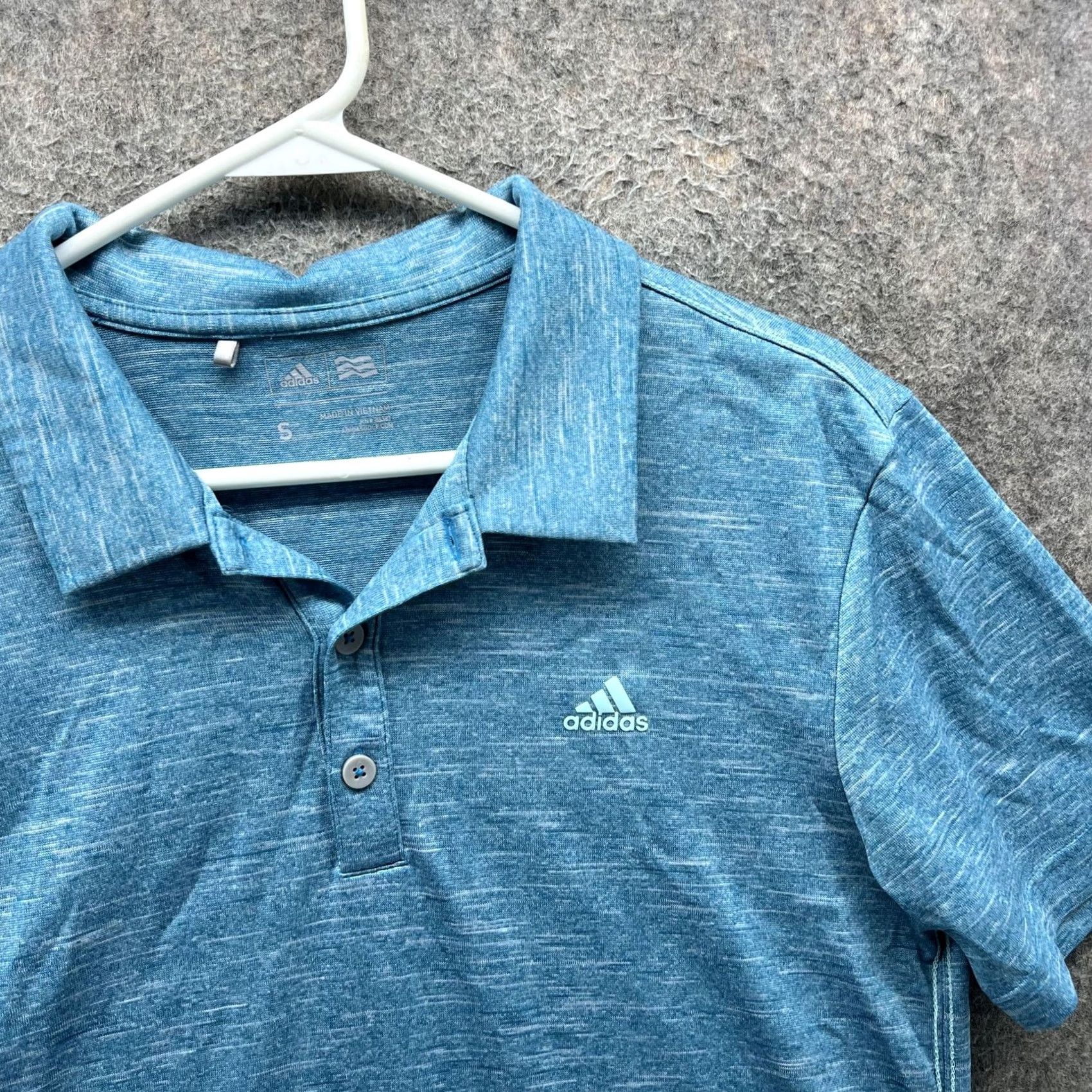 Adidas Adidas Golf Polo Shirt Mens Small Blue Heather Solid Performance Tagless Casual Shirt Size US S / EU 44-46 / 1 - 7 Thumbnail