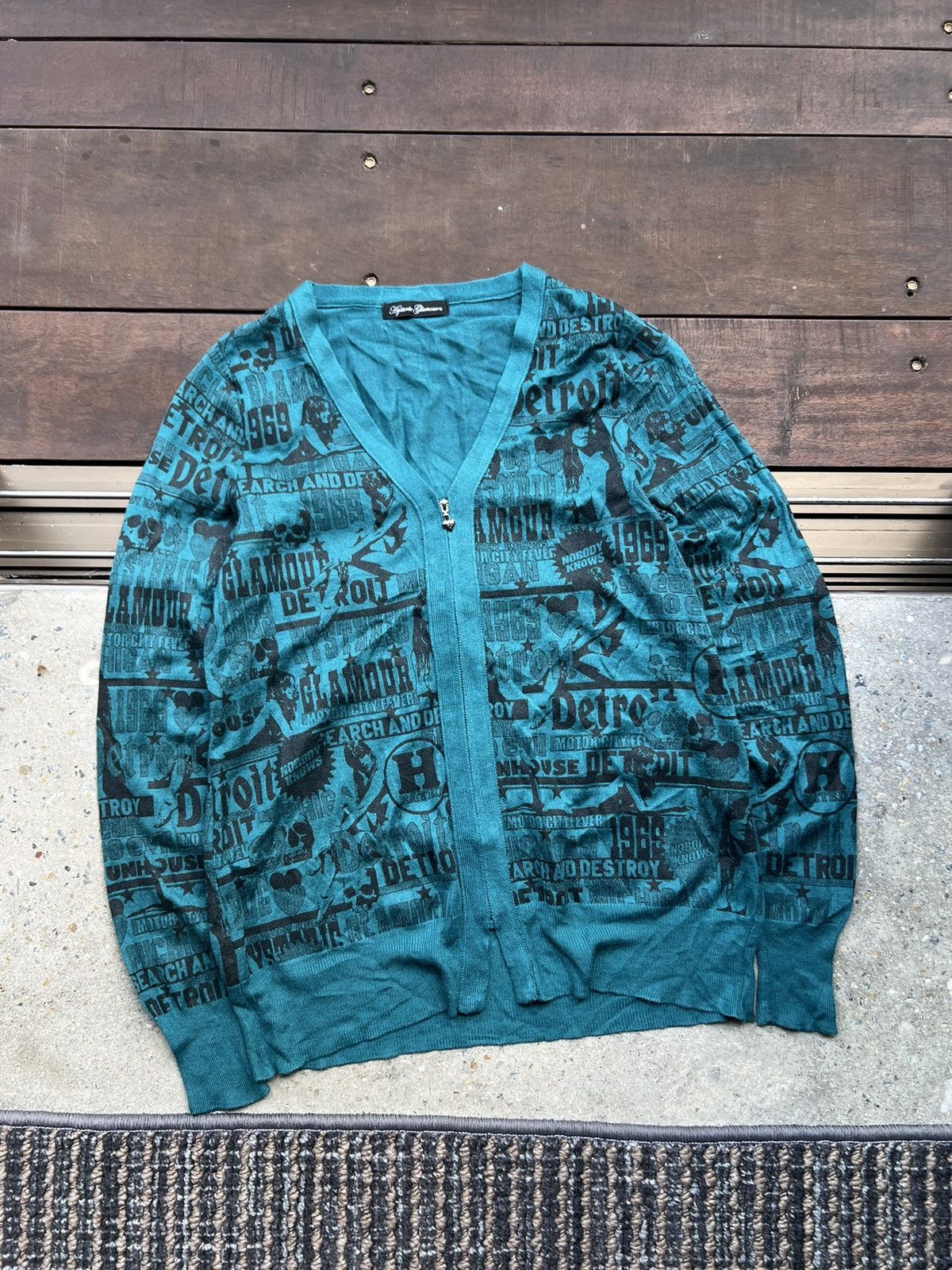 トップス hysteric glamor archive y2k cardigan Hysteric Glamour HYSTERIC GLAMOUR ZIP CARDIGAN SWEATER Y2K ARCHIVE