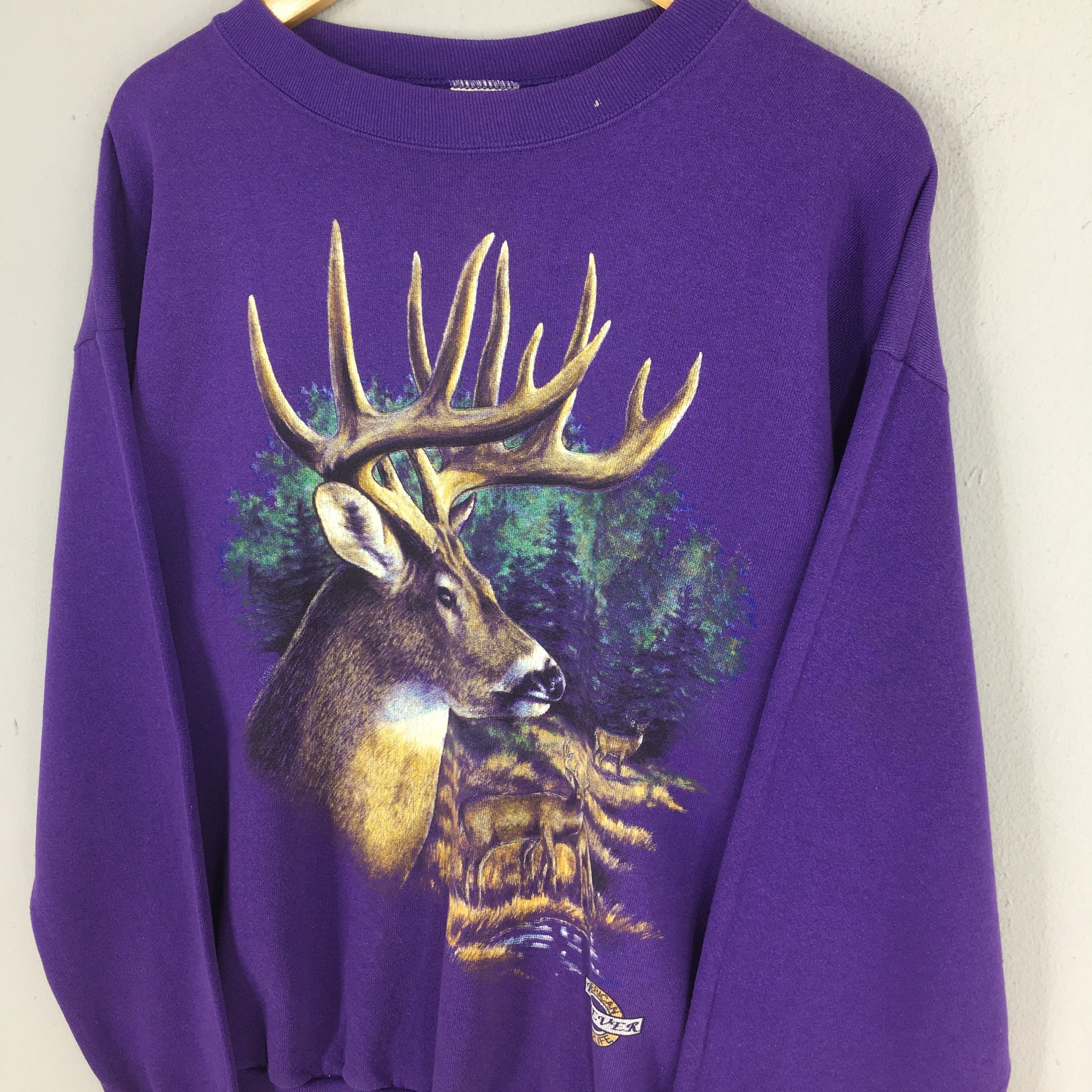 Habitat × Vintage Vintage 90s Whitetail Deer Animal Purple Sweatshirt Large Size US L / EU 52-54 / 3 - 3 Thumbnail
