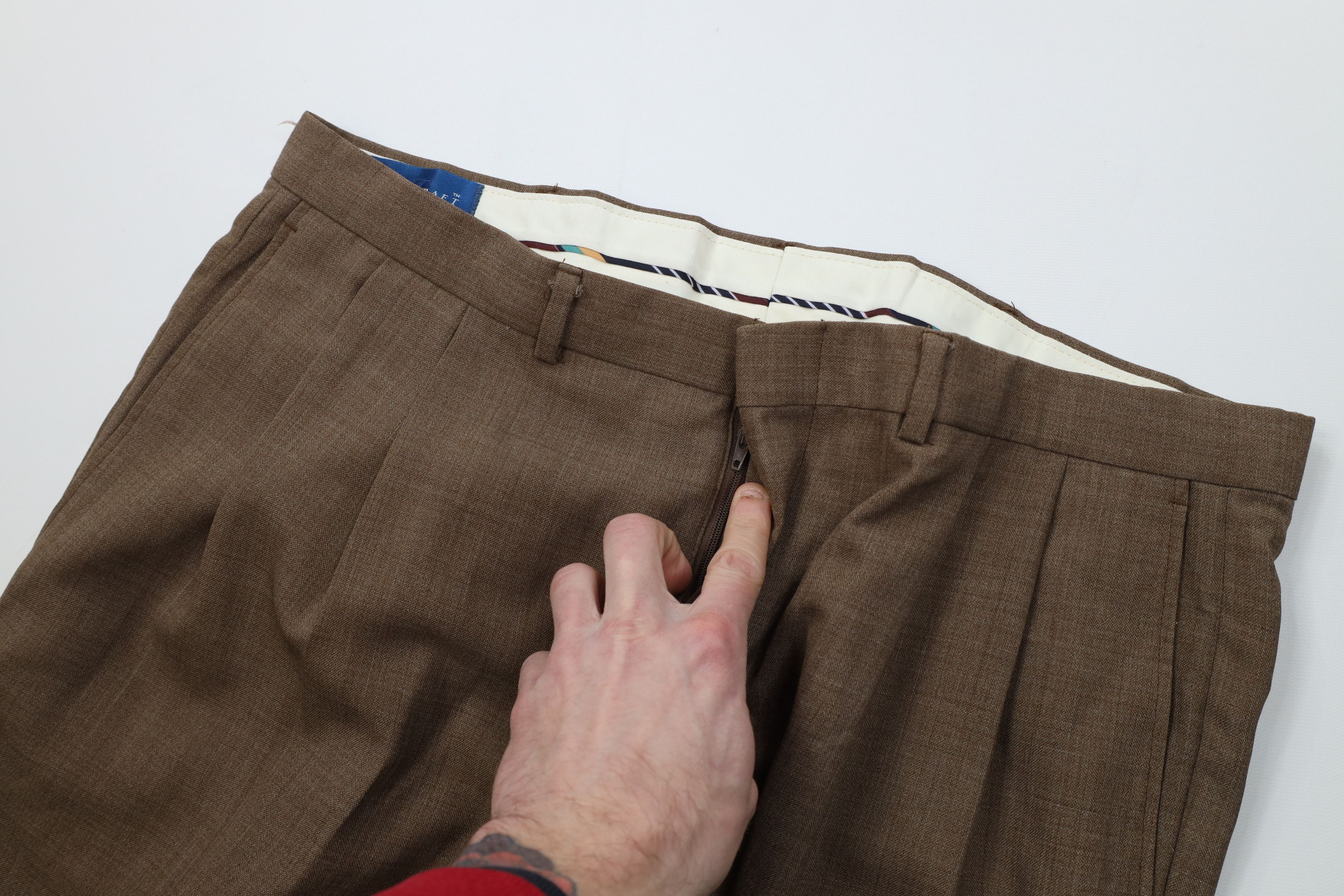 Vintage Vintage 90s Streetwear Chambray Wide Leg Chino Pants Brown Size US 38 / EU 54 - 8 Thumbnail