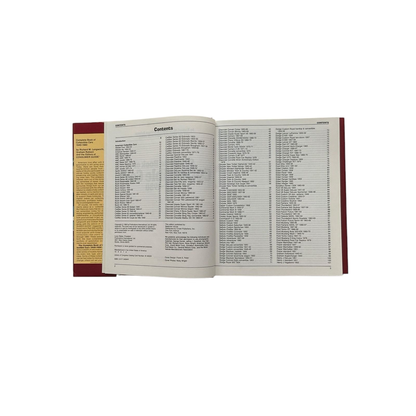 Other Complete Book Collectible Cars 1940-80 ConsumerGuide Editors Size ONE SIZE - 5 Thumbnail