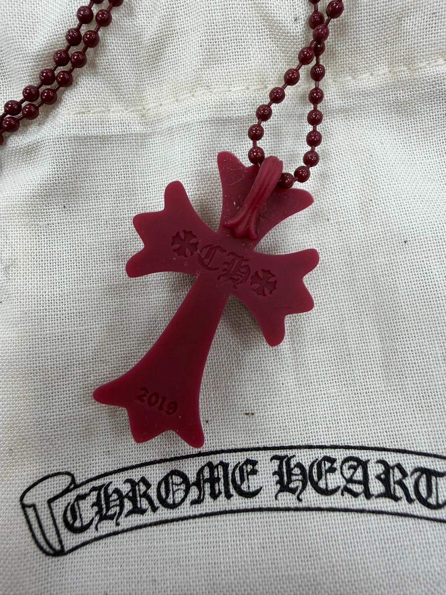 Chrome Hearts Chrome Hearts Burgundy Resin Cross Pendant (Medium) Size ONE SIZE - 3 Thumbnail