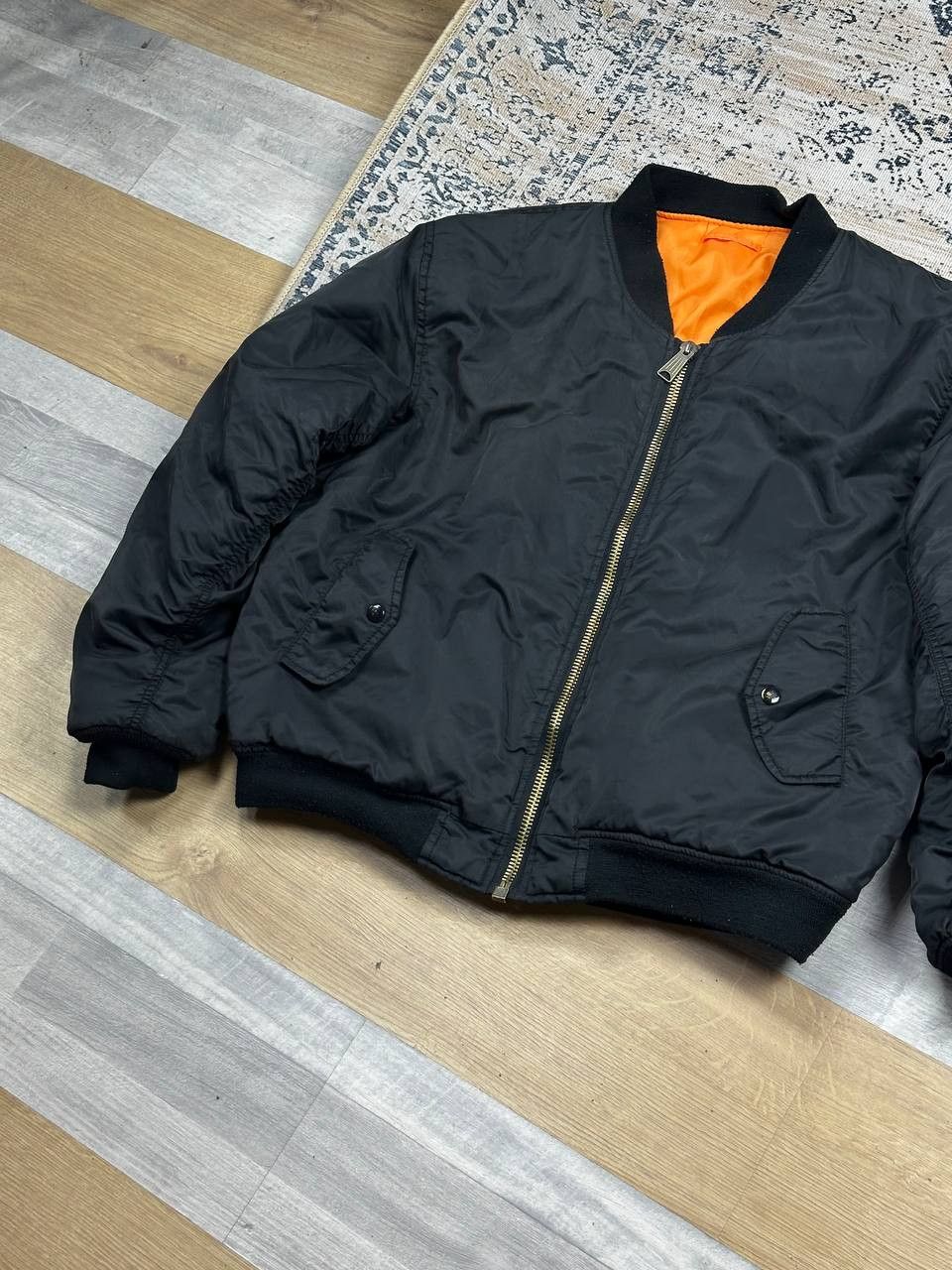 Vintage Vintage Avant Garde MA 1 Baggy Black Bomber Jacket Size US L / EU 52-54 / 3 - 3 Thumbnail