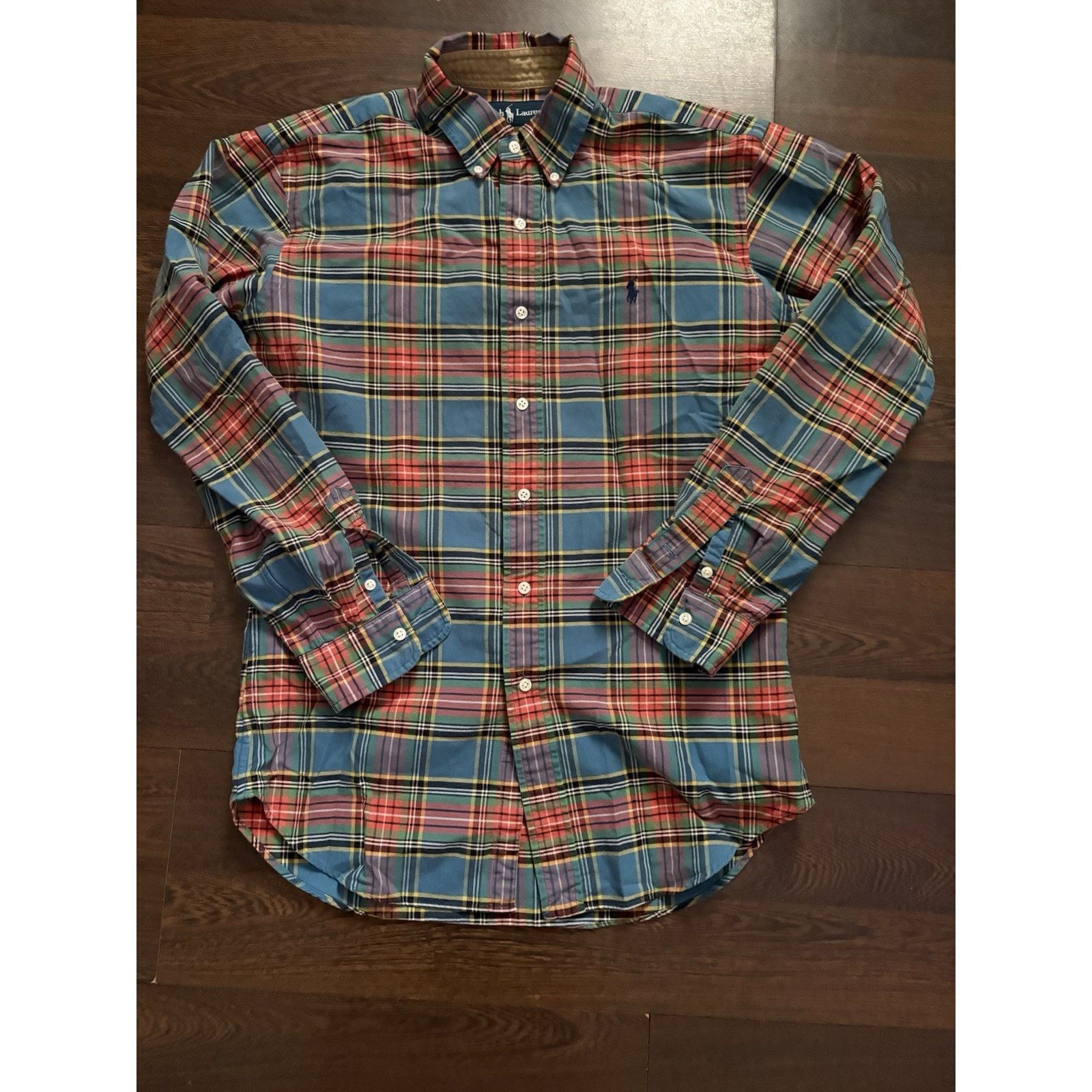 Vintage Ralph Lauren Bright Plaid Heavy Button Up Shirt M