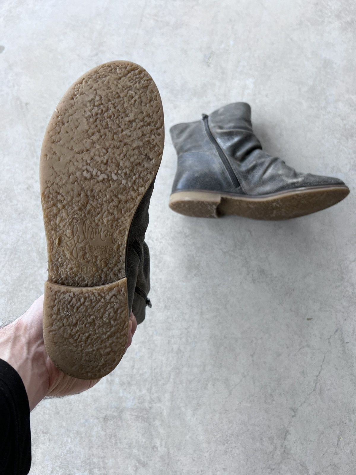 Japanese Brand Faded Ruched Leather A.S.98 Guidi Style Boots Size US 8 / IT 38 - 6 Thumbnail