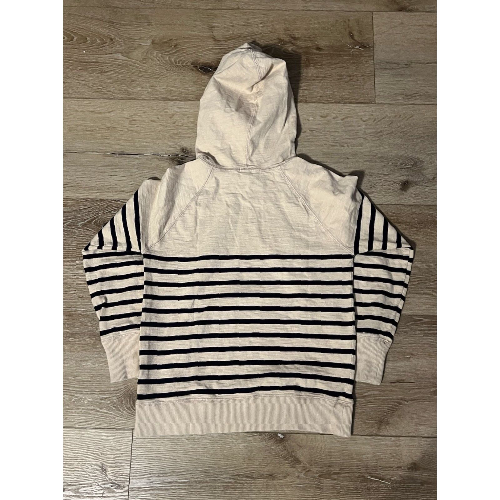 J.Crew VINTAGE J.CREW Womens Beige Striped Pullover Hooded Sweater Knitted XS Size XS / US 0-2 / IT 36-38 - 2 Thumbnail