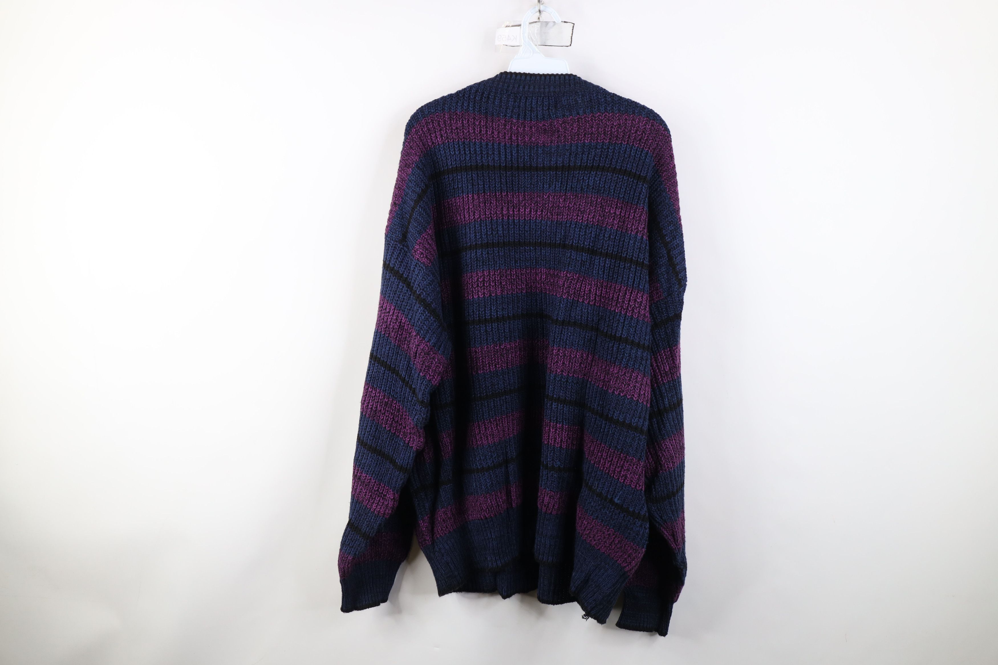 Vintage Vintage 90s Streetwear Block Ribbed Knit Crewneck Sweater Size US XXL / EU 58 / 5 - 8 Thumbnail