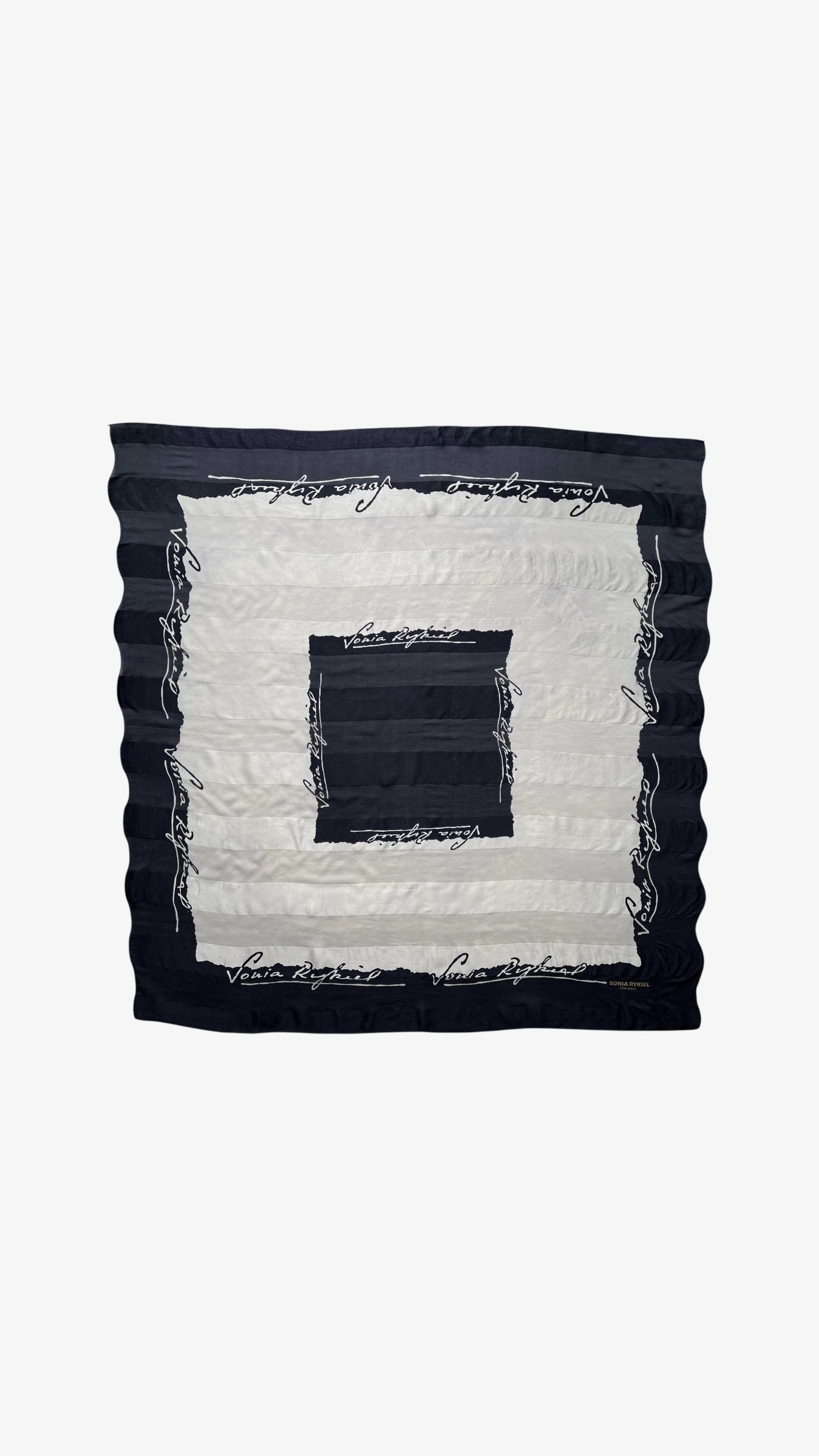Sonia Rykiel Vintage 90s Sonia Rykiel Spell Out Print Black Silk Scarf Size ONE SIZE - 1 Thumbnail