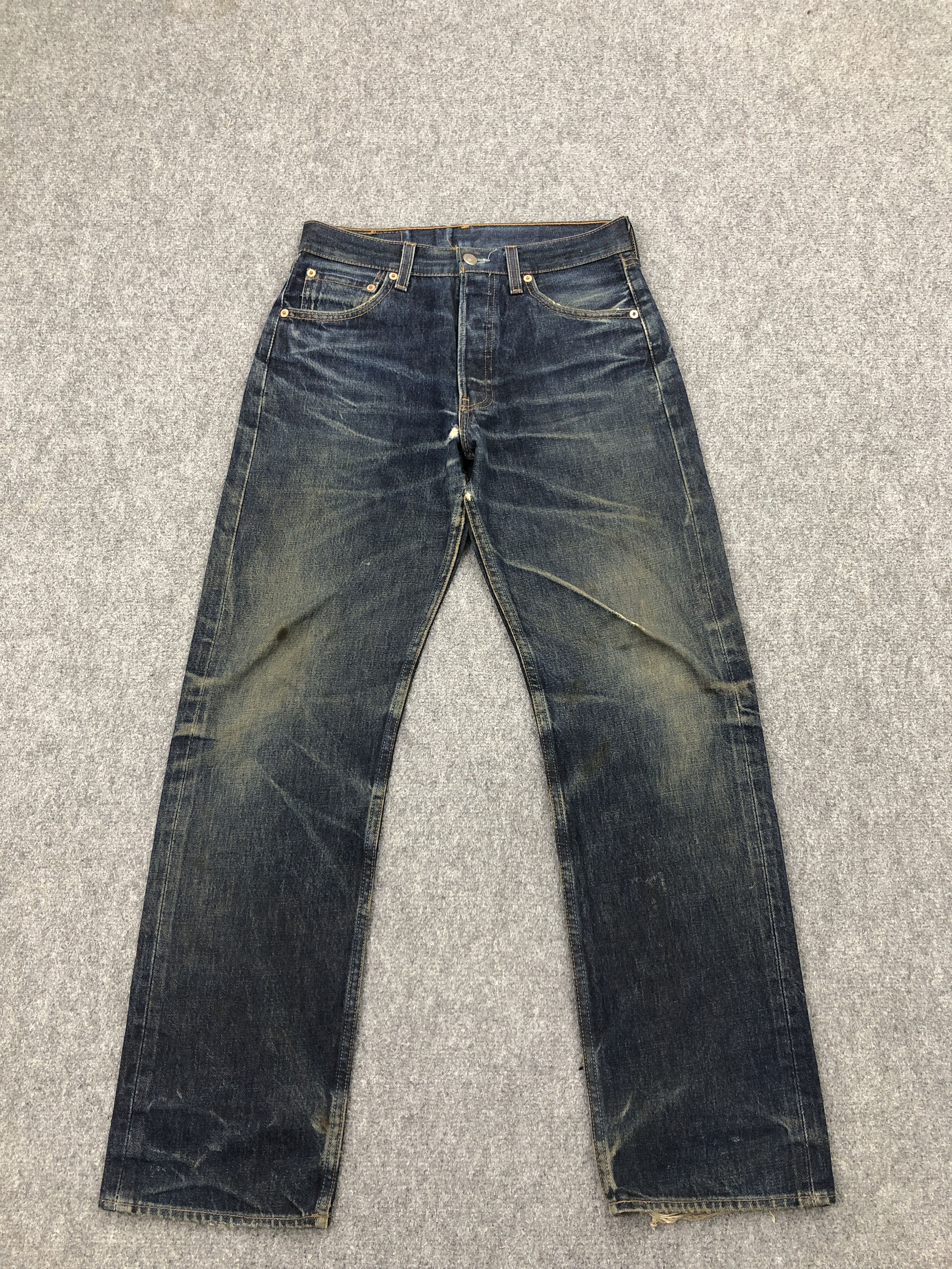 image of 90's Levis 501 Stone Washed Denim Jeans in Blue Denim, Men's (Size 28)
