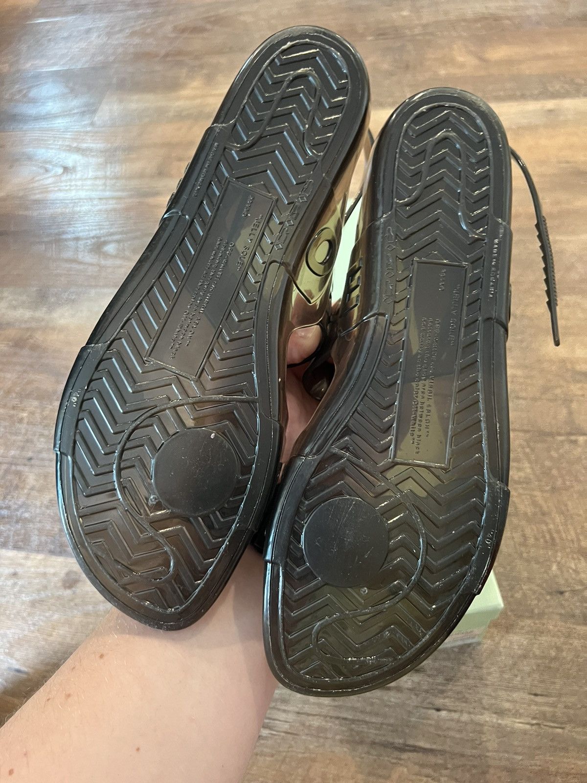 Off-White Off-White Jelly Sandals Zip Tie Slingback Black Sz 40 US 9 Size US 9 / IT 39 - 10 Thumbnail