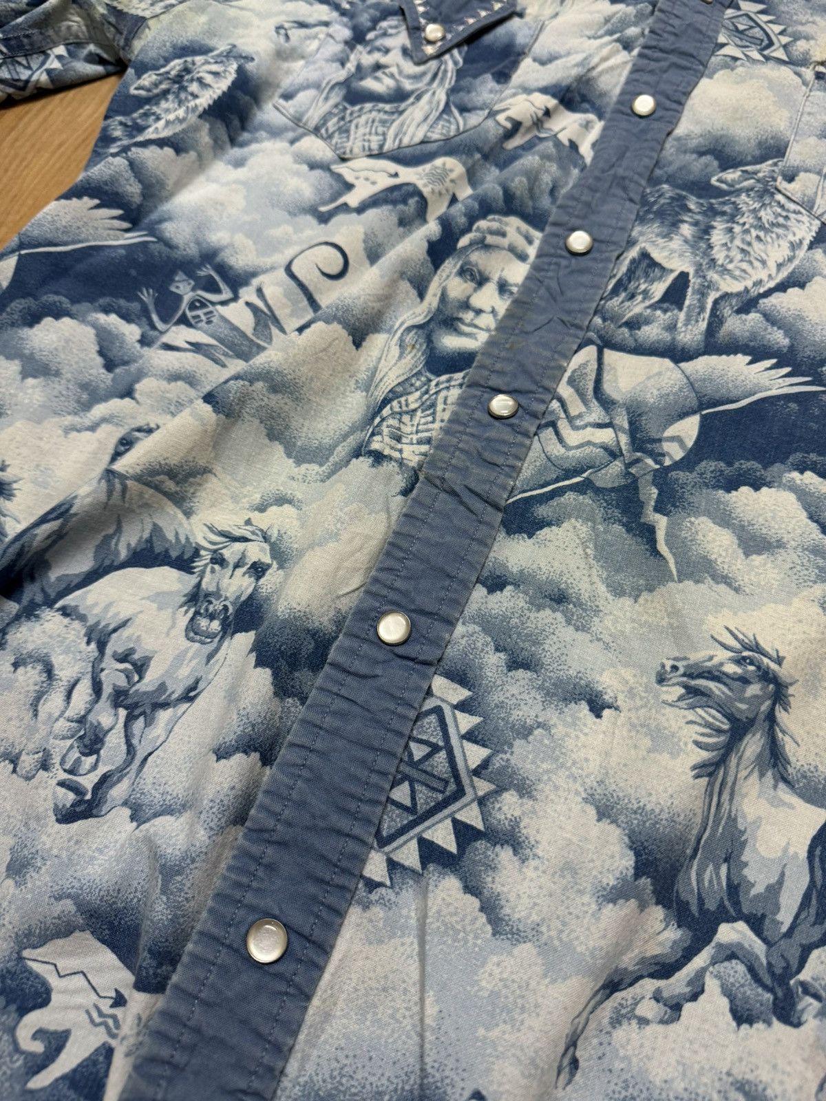 Vintage VINTAGE AMERICAN NATIVE ART WESTERN SHIRT Size US L / EU 52-54 / 3 - 4 Thumbnail