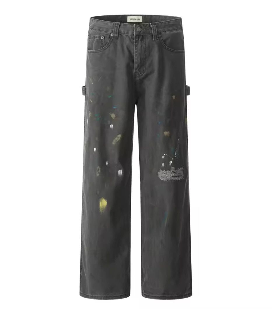 Jean × Vintage Vintage Ink Splashed Washed Distressed Jeans Size US 29 - 2 Thumbnail