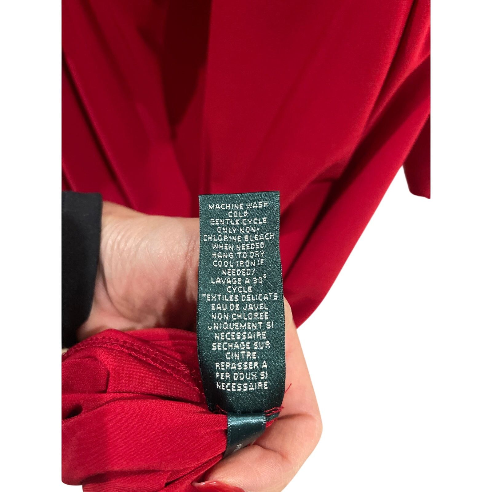Ralph Lauren Lauren Ralph Size 18 Red Faux Wrap Draped Stretch Dress NWT Size XXL / US 16-18 / IT 52-54 - 5 Thumbnail