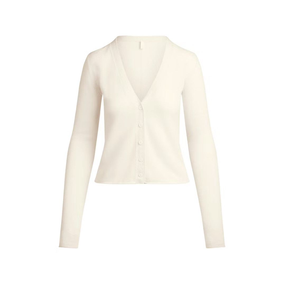 SKIMS NWT Skims Featherweight Cashmere Cardigan Small Egret Size S / US 4 / IT 40 - 2 Thumbnail