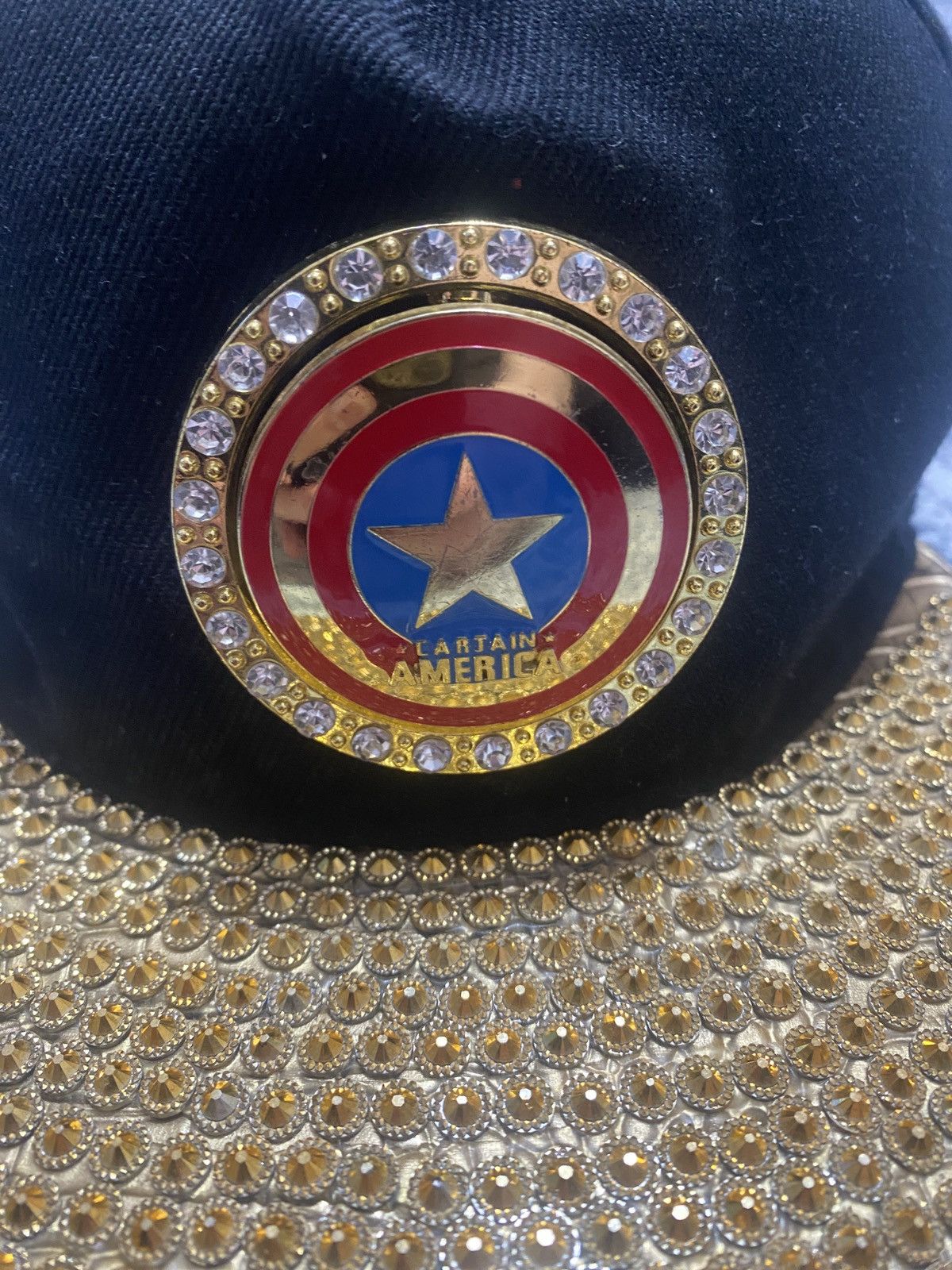 Captain America Cap with custom Spinning Logo Sequins