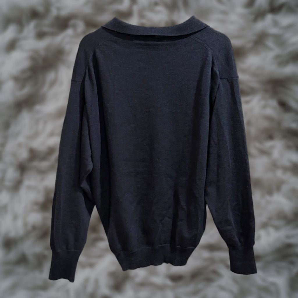 Vintage E-Luxe Polo Sweater Mens Large Black Long Sleeve Collared Merino Wool Size US L / EU 52-54 / 3 - 1 Thumbnail