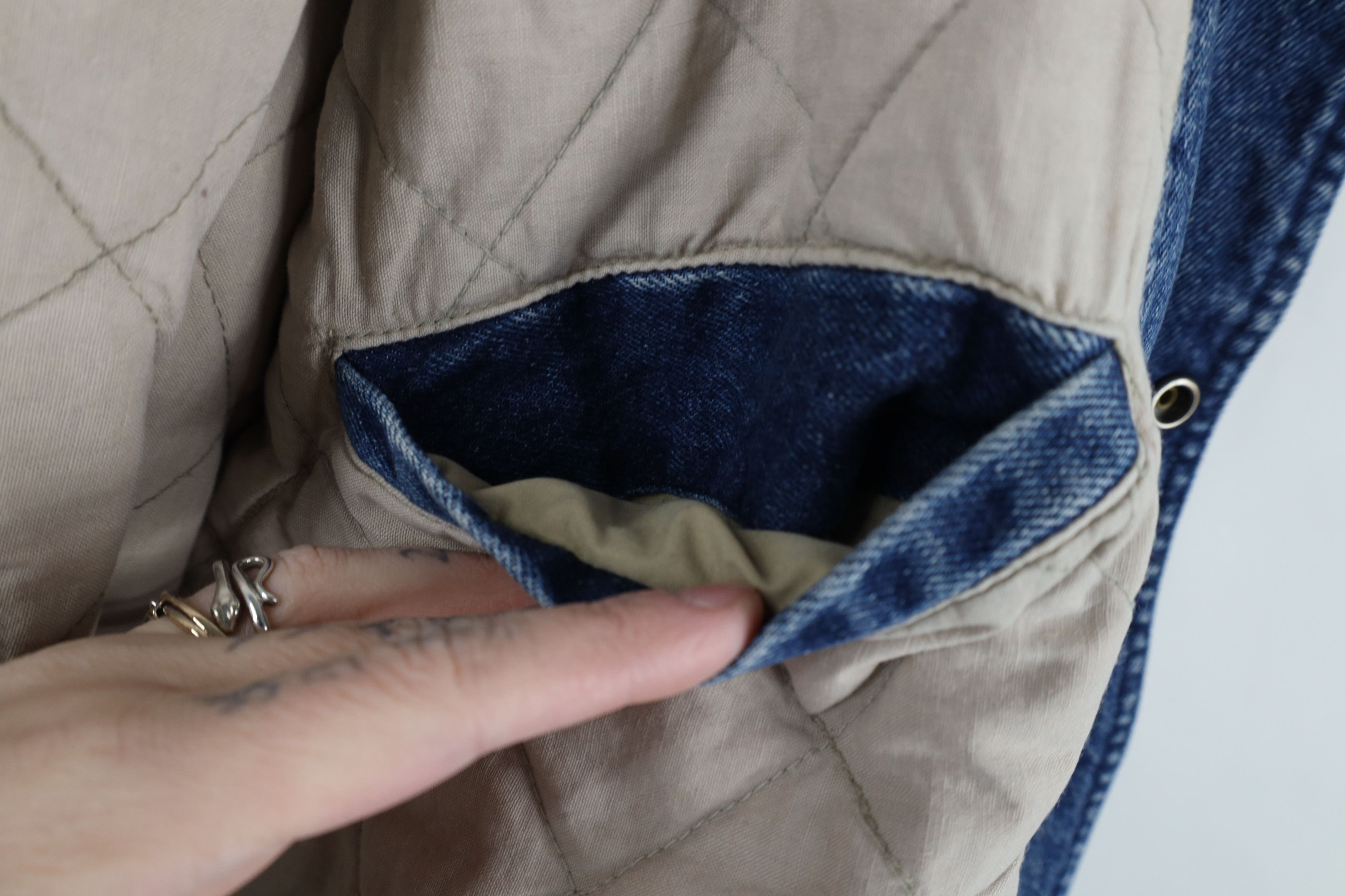 Vintage Vintage 90s Streetwear Heavyweight Denim Varsity Jacket Size US XXL / EU 58 / 5 - 13 Thumbnail