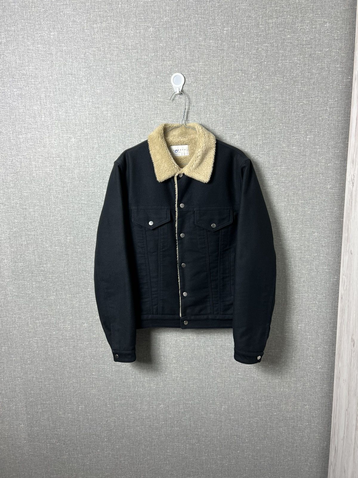 Sandro Sandro Dark Navy Fully Lined Shearling Jacket Men’s Size S Size US S / EU 44-46 / 1 - 1 Thumbnail