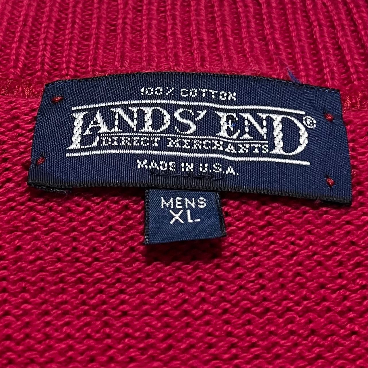 Lands' End Vintage Lands End Woven Wrap Around Red Sweater XL Size US XL / EU 56 / 4 - 3 Thumbnail